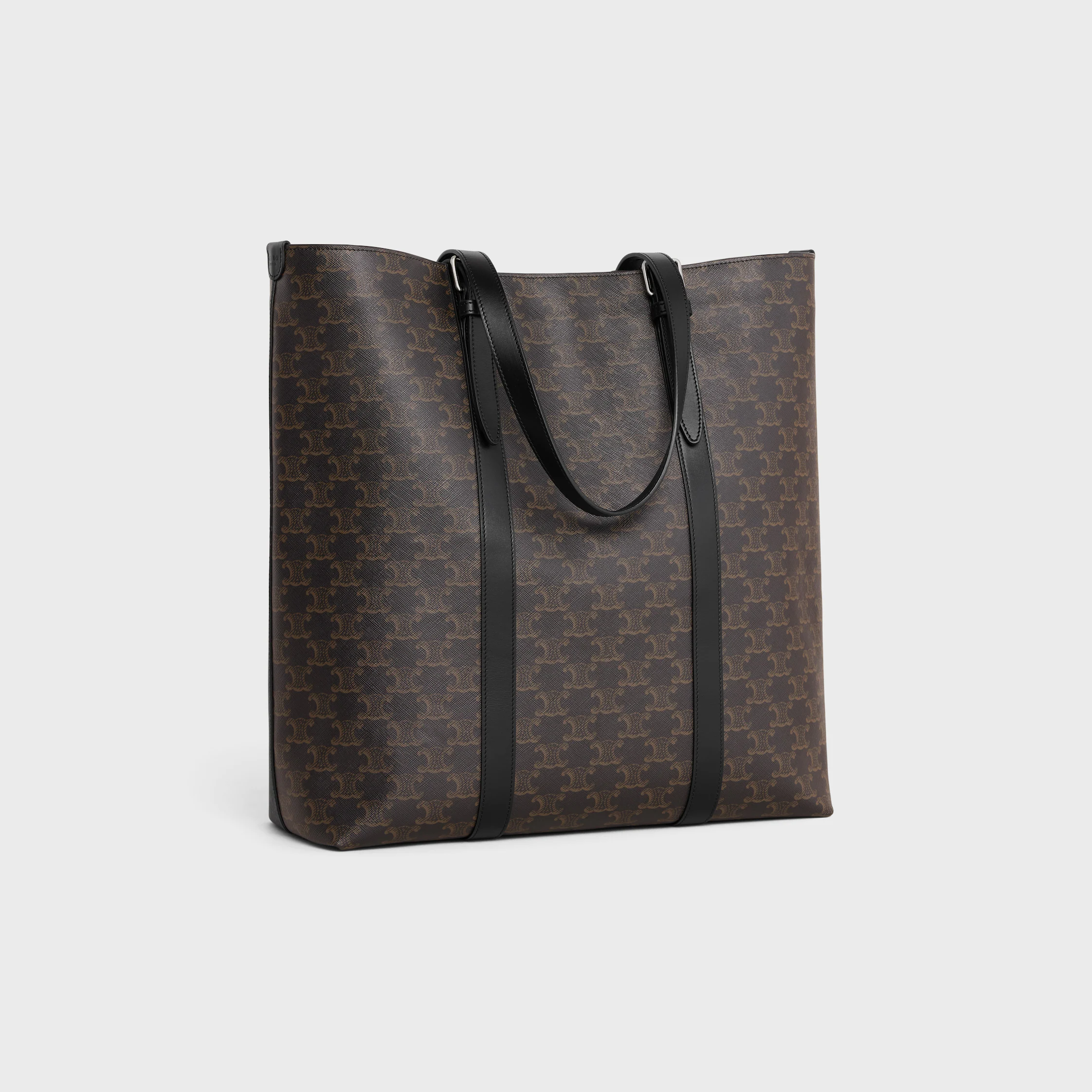 SAC À MAIN À FERMETURE EN CANVAS TRIOMPHE ET CUIR DE VEAU