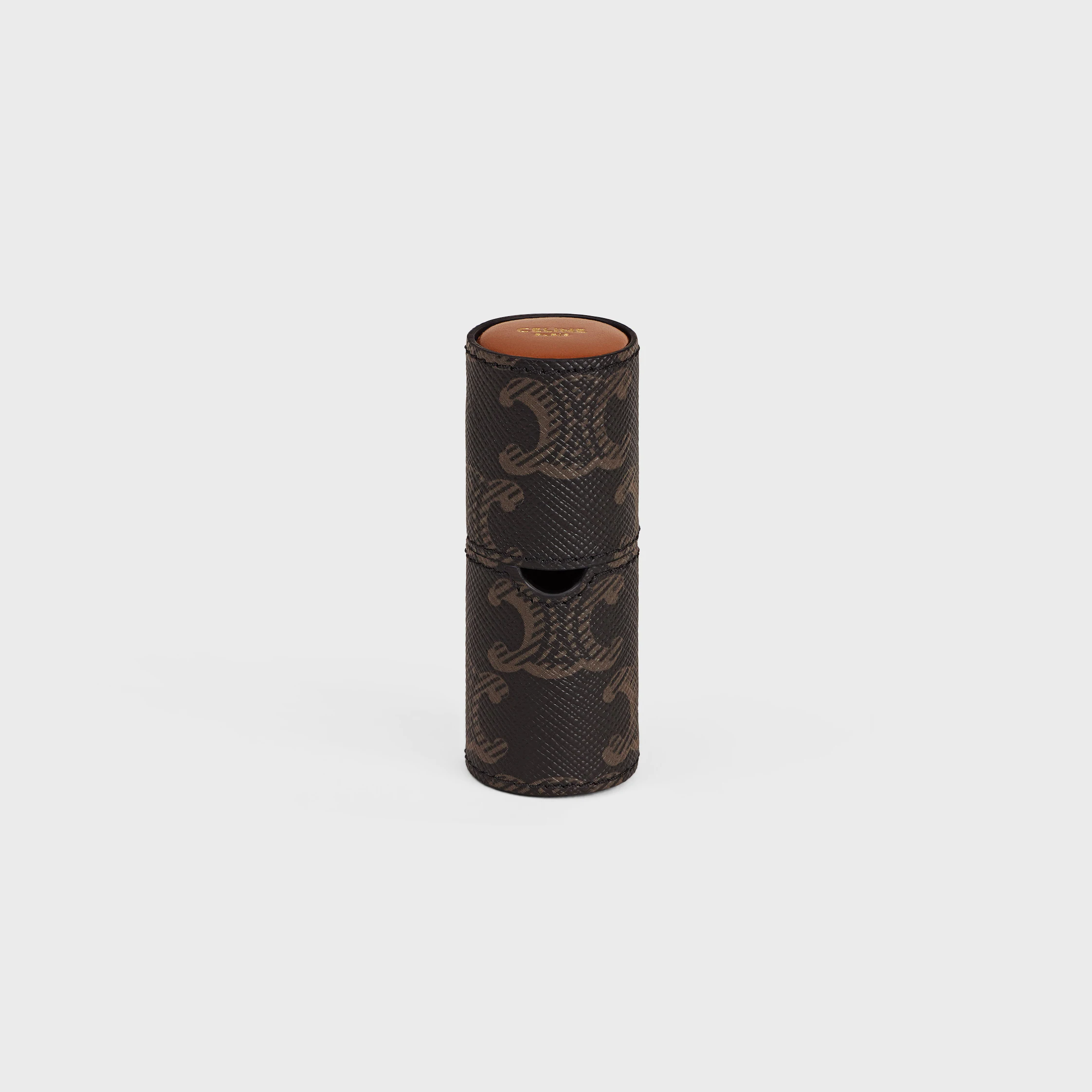 PORTA-LIPSTICK EN TISSU TRIOMPHE ET CUIR DE VEAU