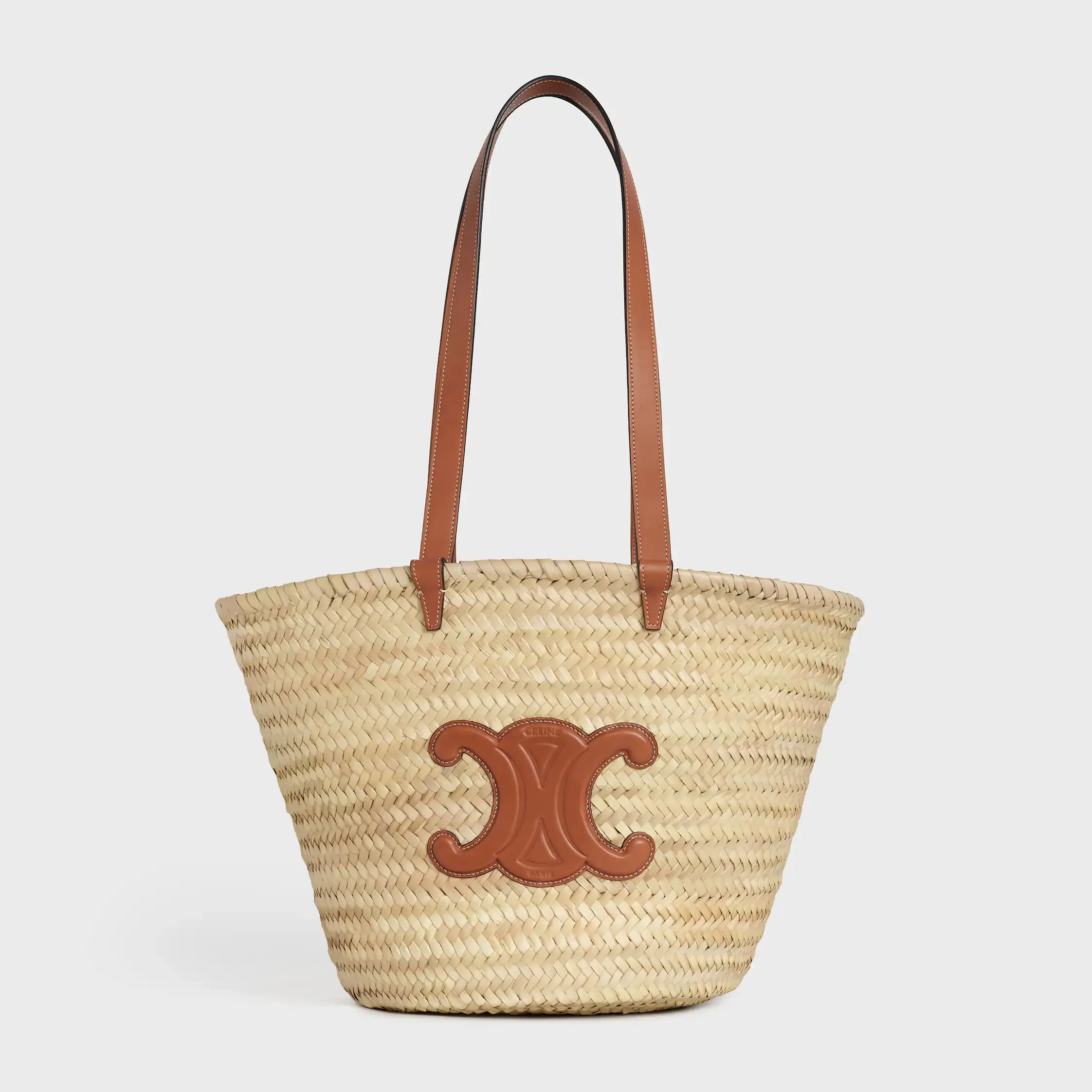 MEDIUM CELINE CLASSIC PANIER EN FEUILLES DE PALME ET VEAU