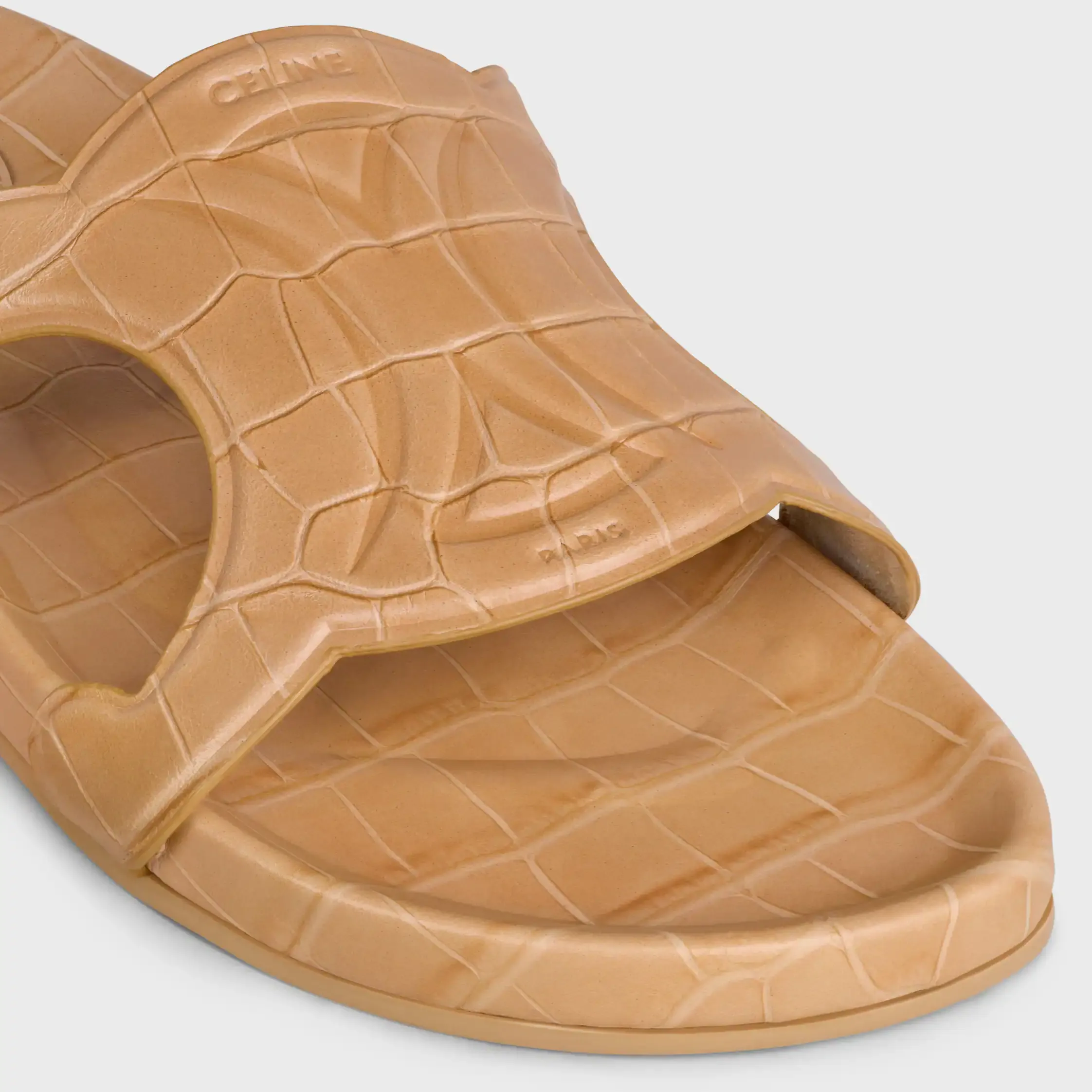 SLIP-ON TRIOMPHE EN CUIR DE VEAU GRAVÉ À SCULPTURE DE CROCODILE