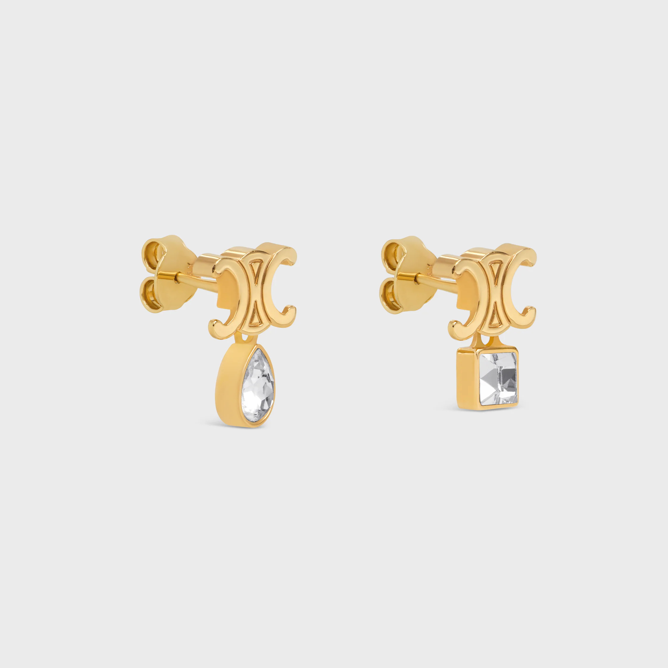 Boucles d'oreilles Triomphe Twinkle en strass et laiton finition or