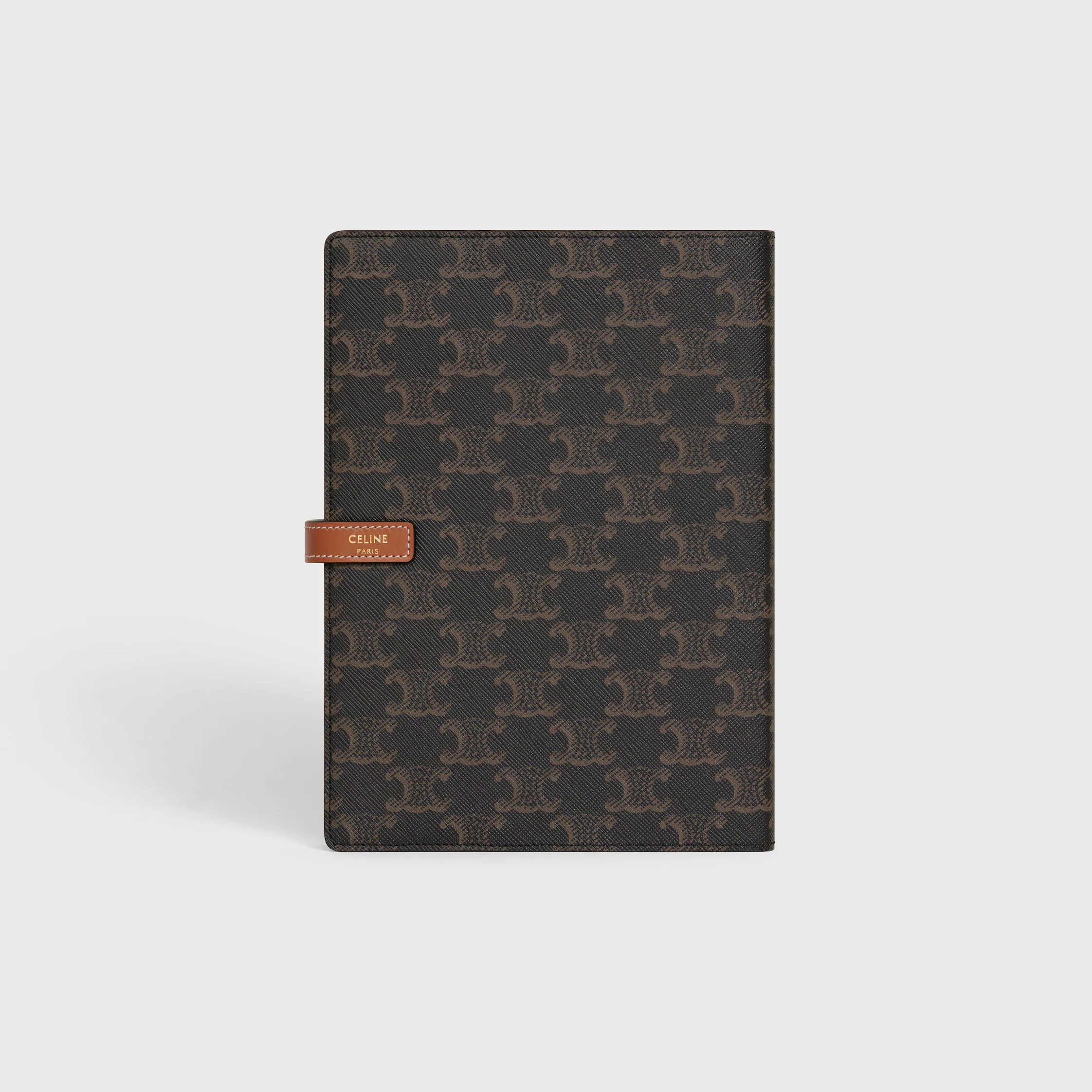 COUVERTURE DE CAHIER MOYEN EN TOILE TRIOMPHE ET CUIR DE VEAU