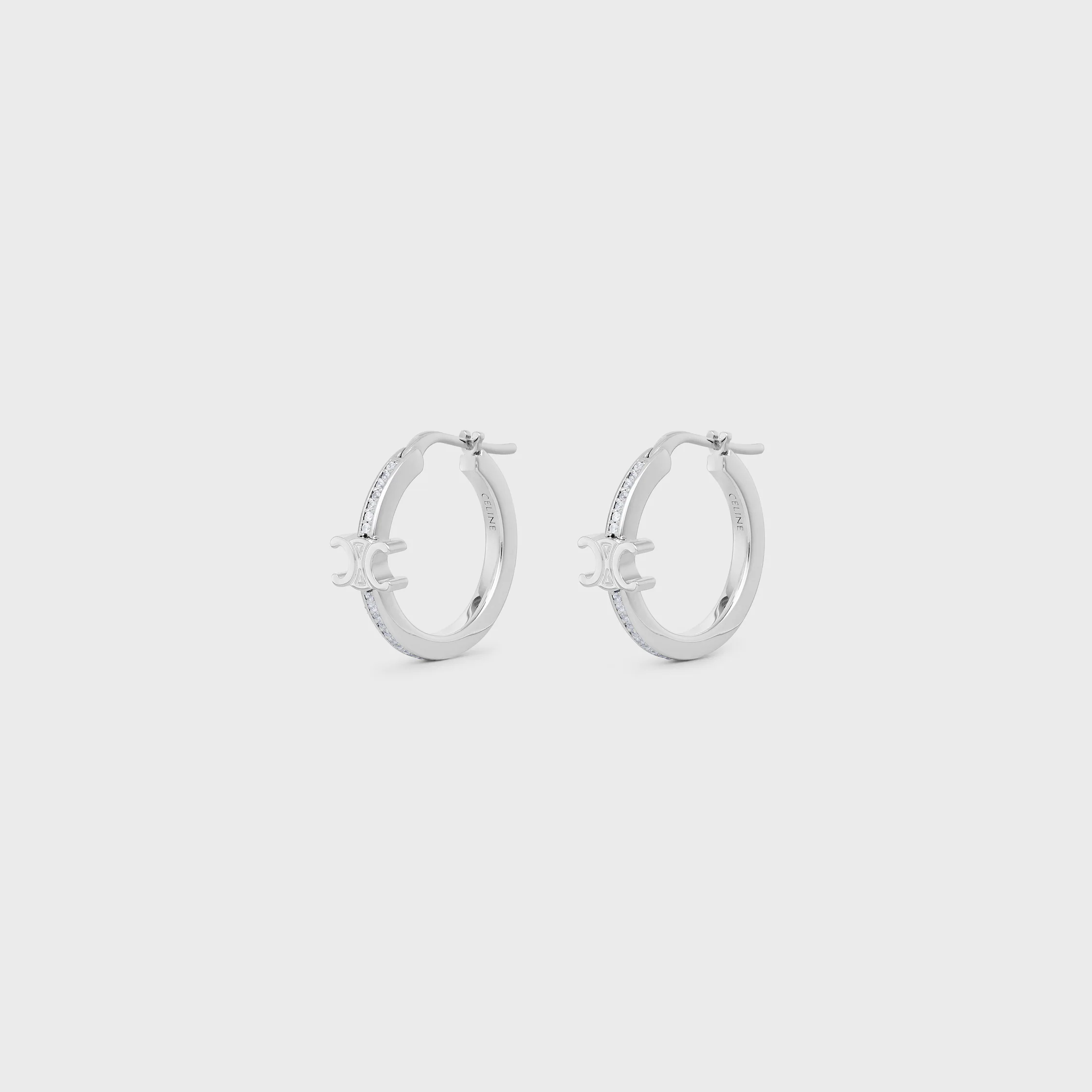 Boucles d'oreilles Triomphe Sparkle en strass et laiton avec finition rhodiée