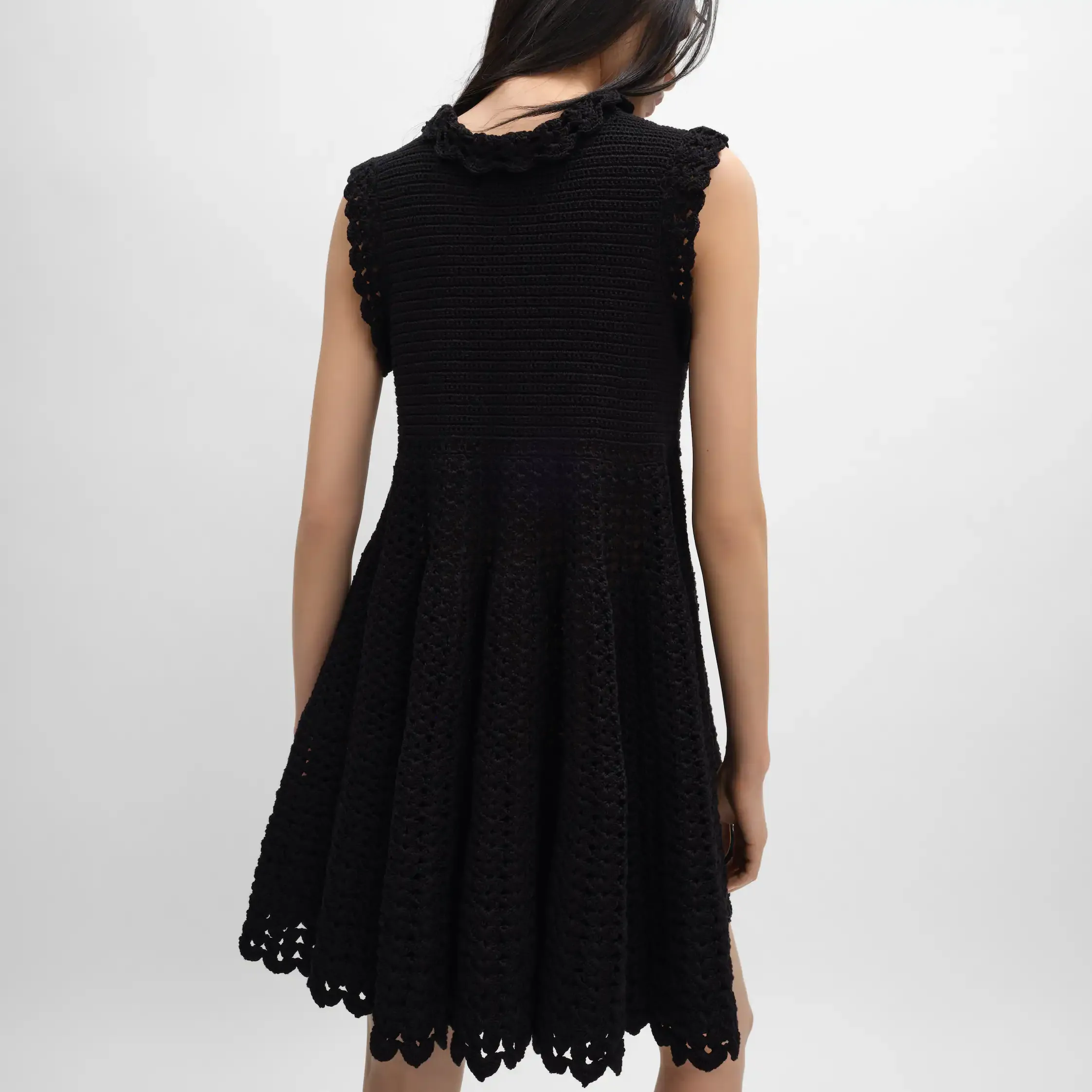 robe mini en crochet de coton