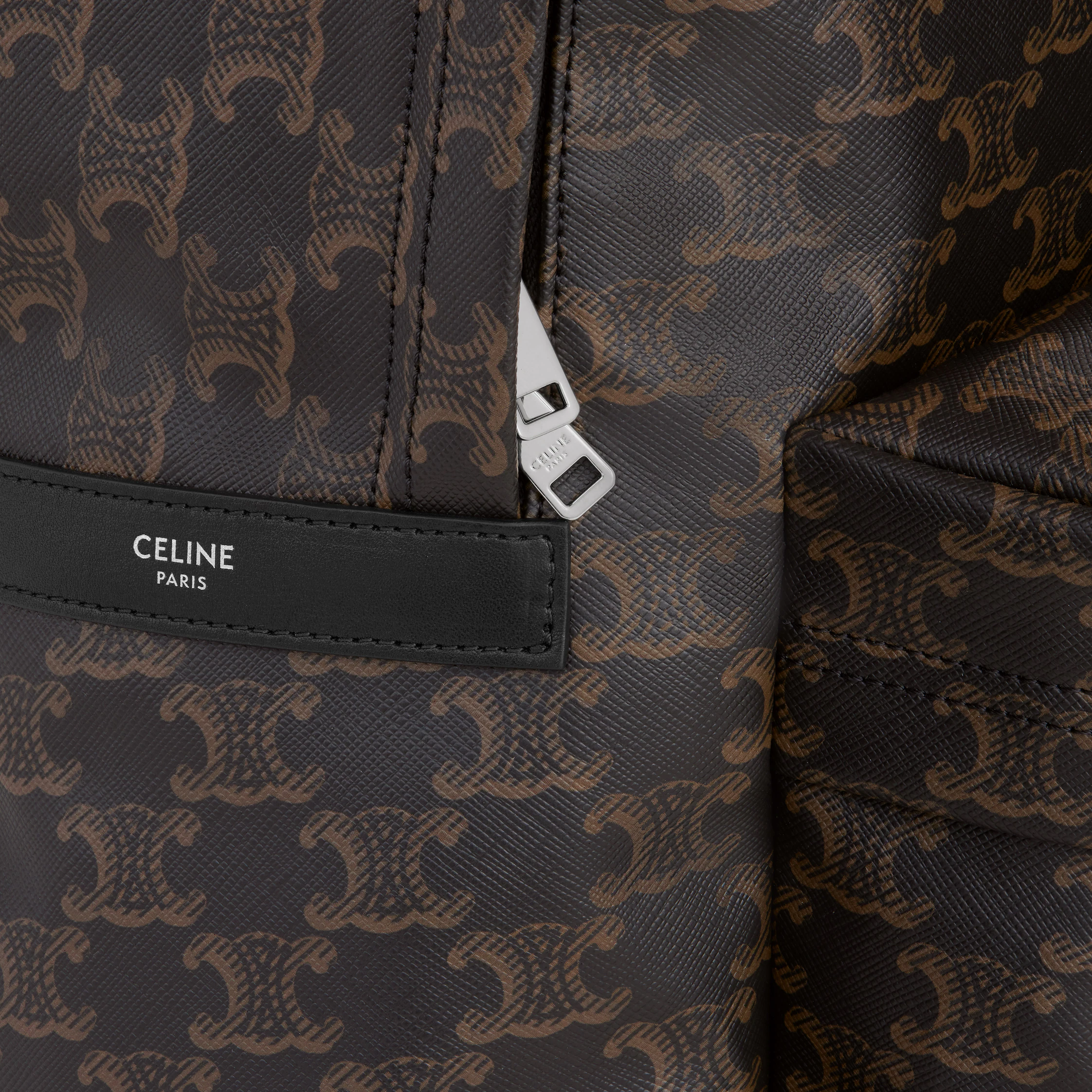 Sac à dos moyen IN Triomphe en toile et cuir de veau