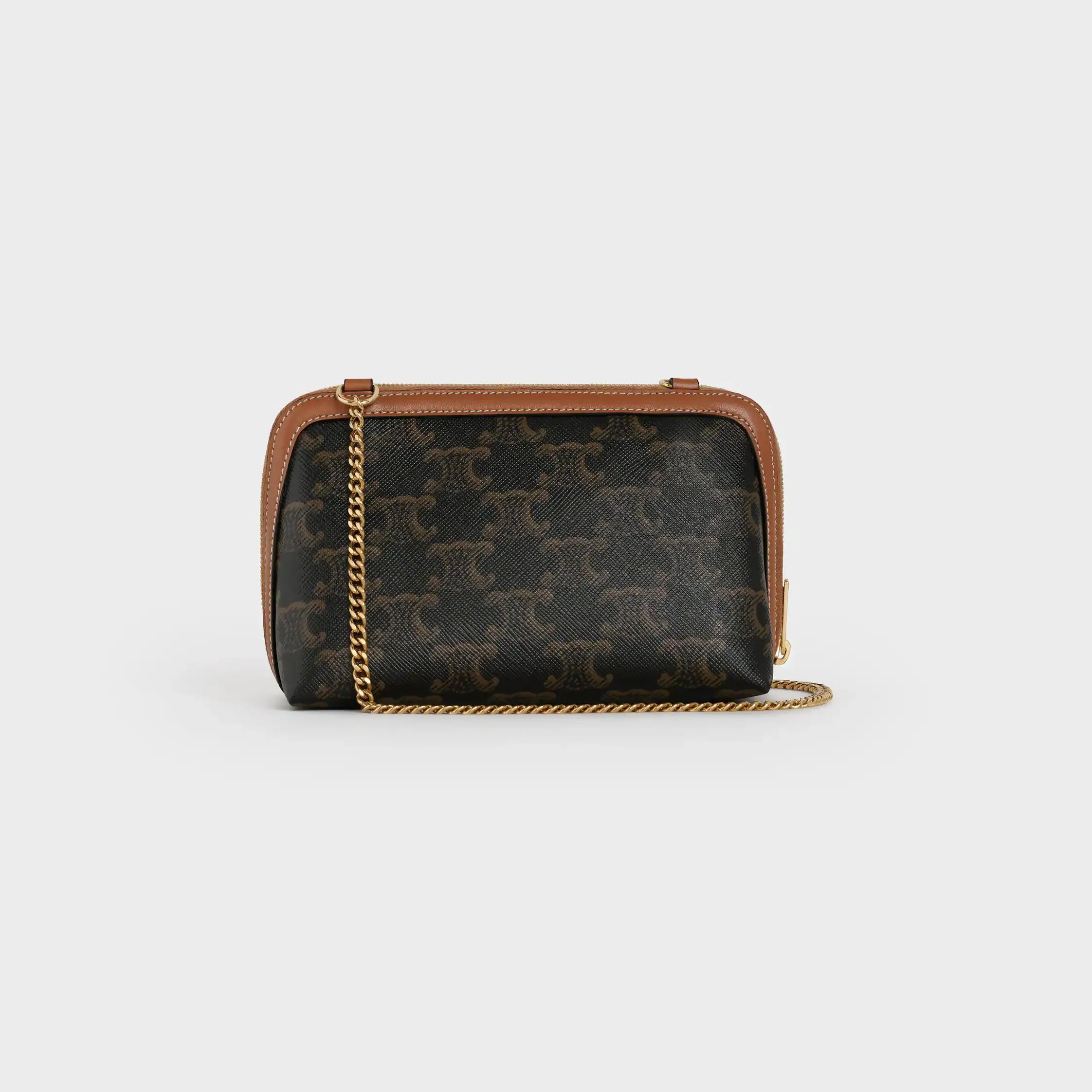 Sac à main en chaîne IN Triomphe en toile et peau de mouton