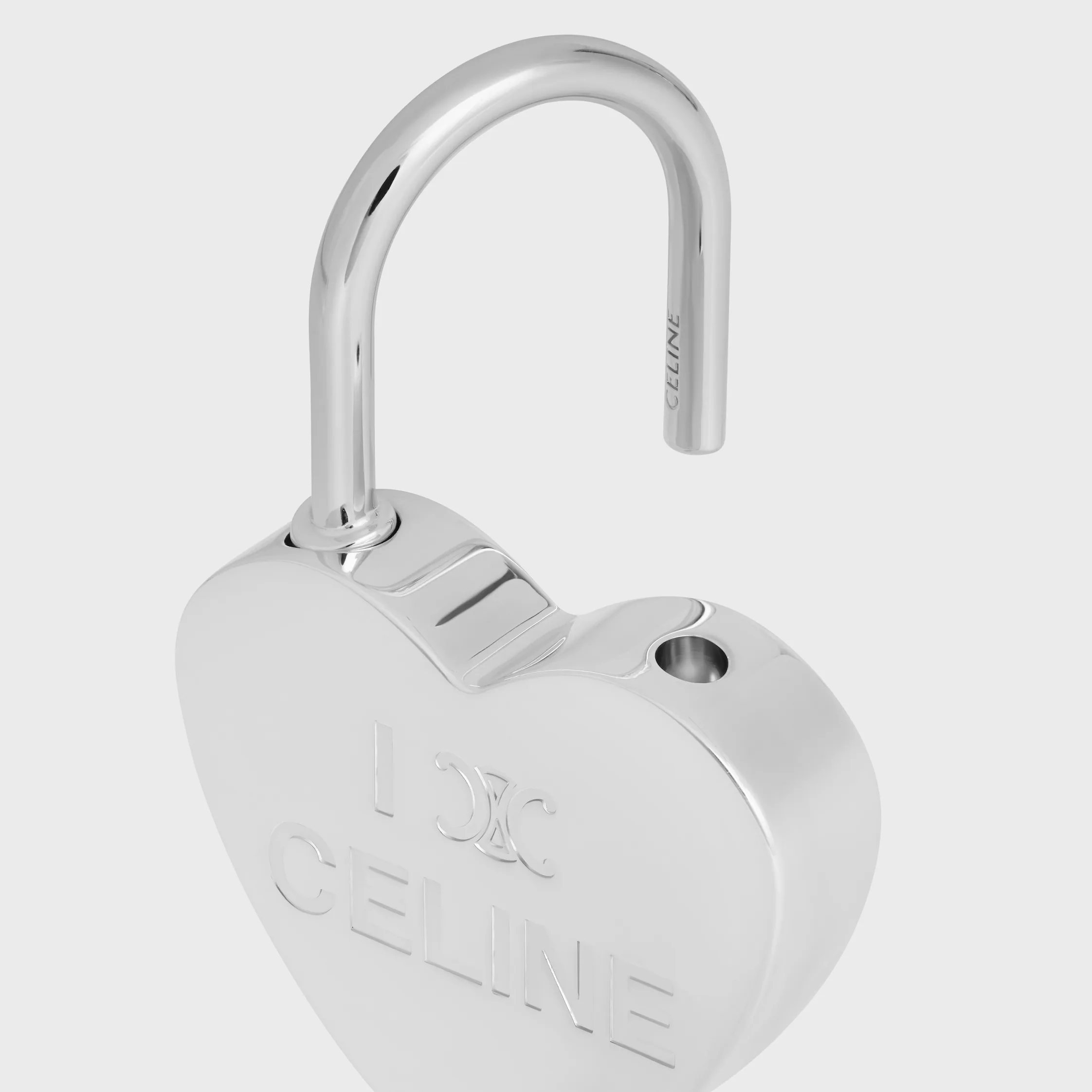 CHARM COEUR SERRURE EN LAiton FINI RHODIUM