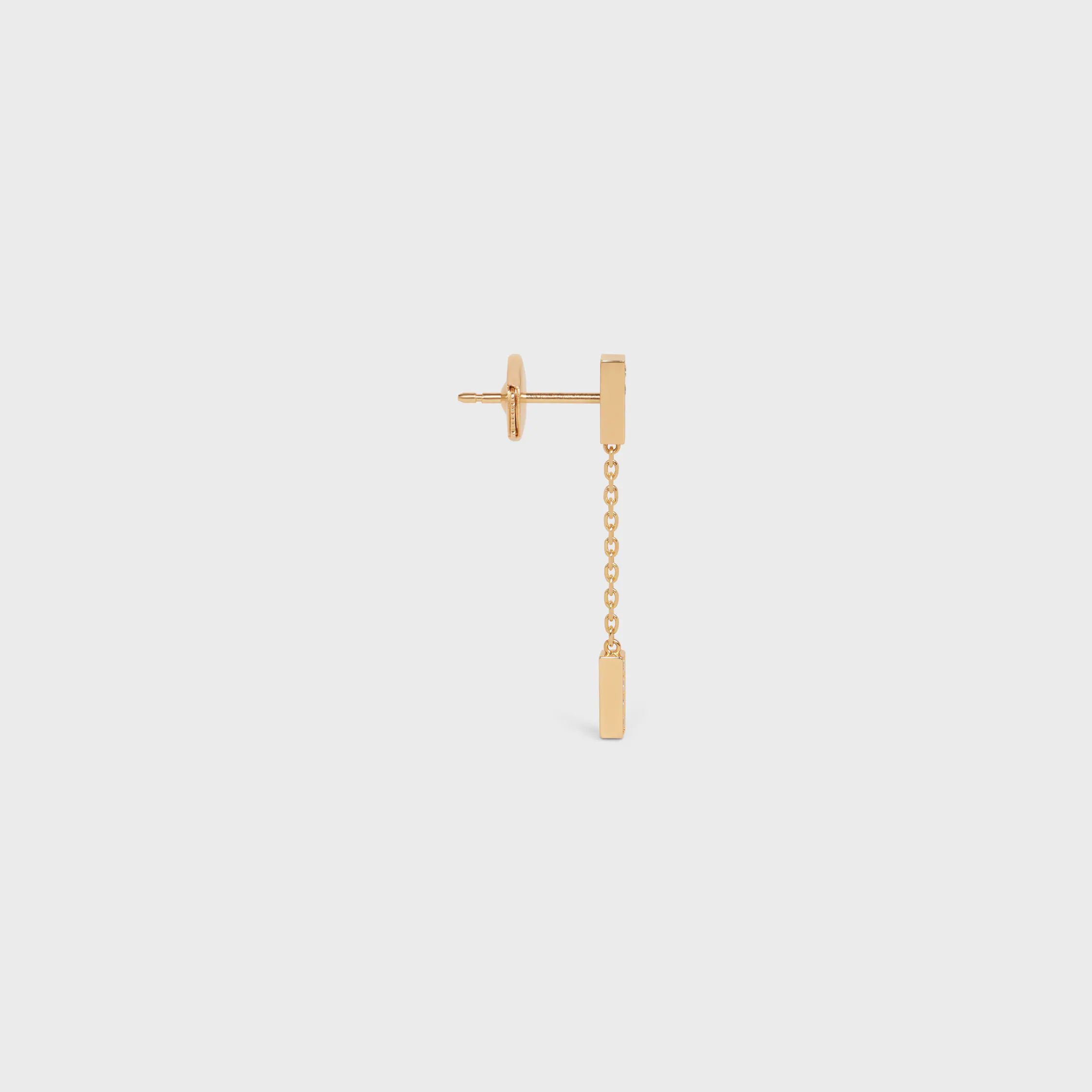 Boucle d'oreille double Celine Line en or jaune et diamants