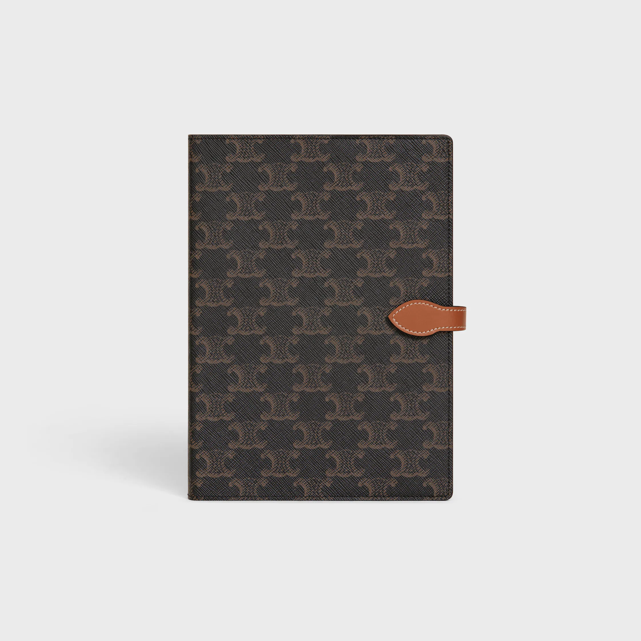 COUVERTURE DE CAHIER MOYEN EN TOILE TRIOMPHE ET CUIR DE VEAU