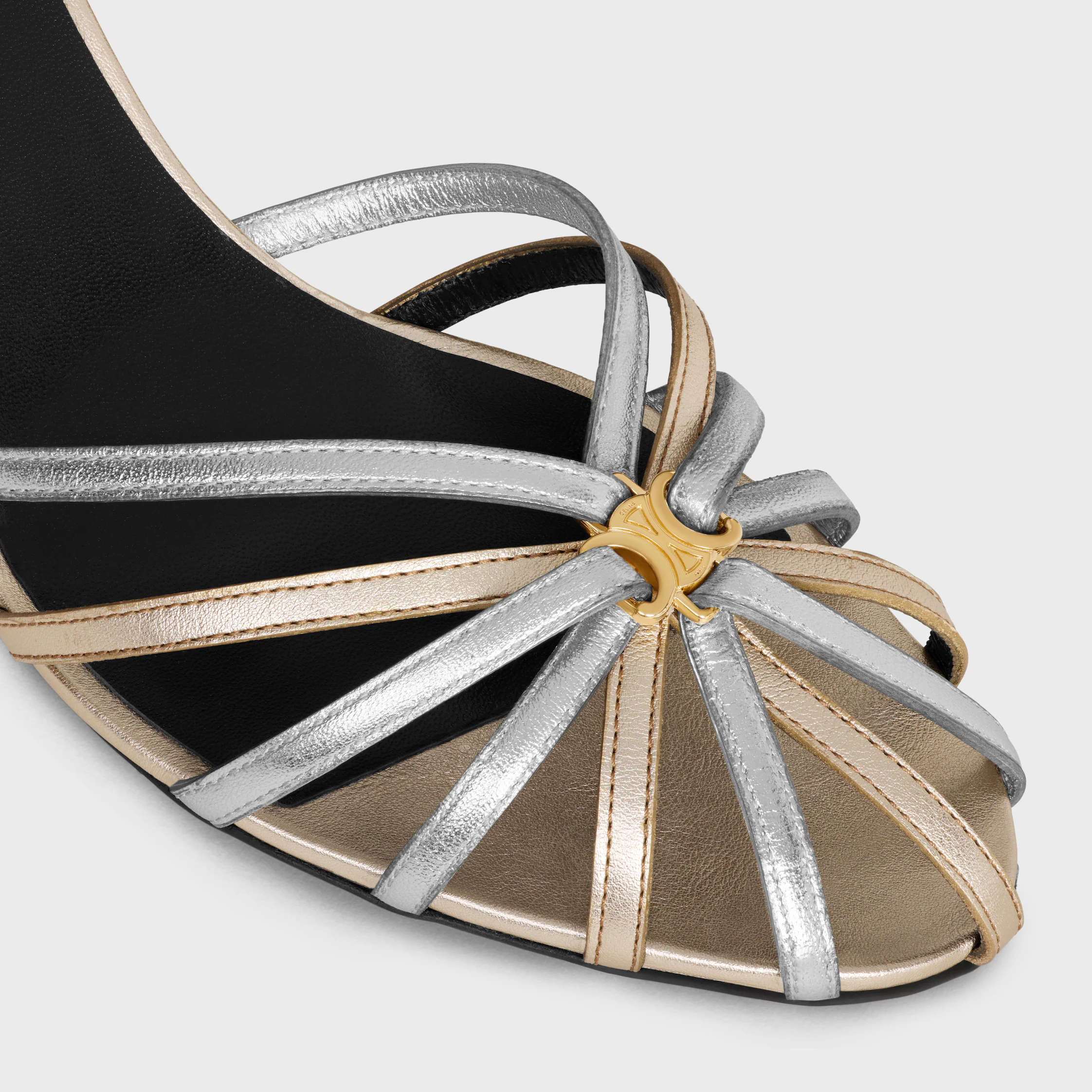 SANDALE CELINE TRIOMPHE EN VEAU LAMINÉ