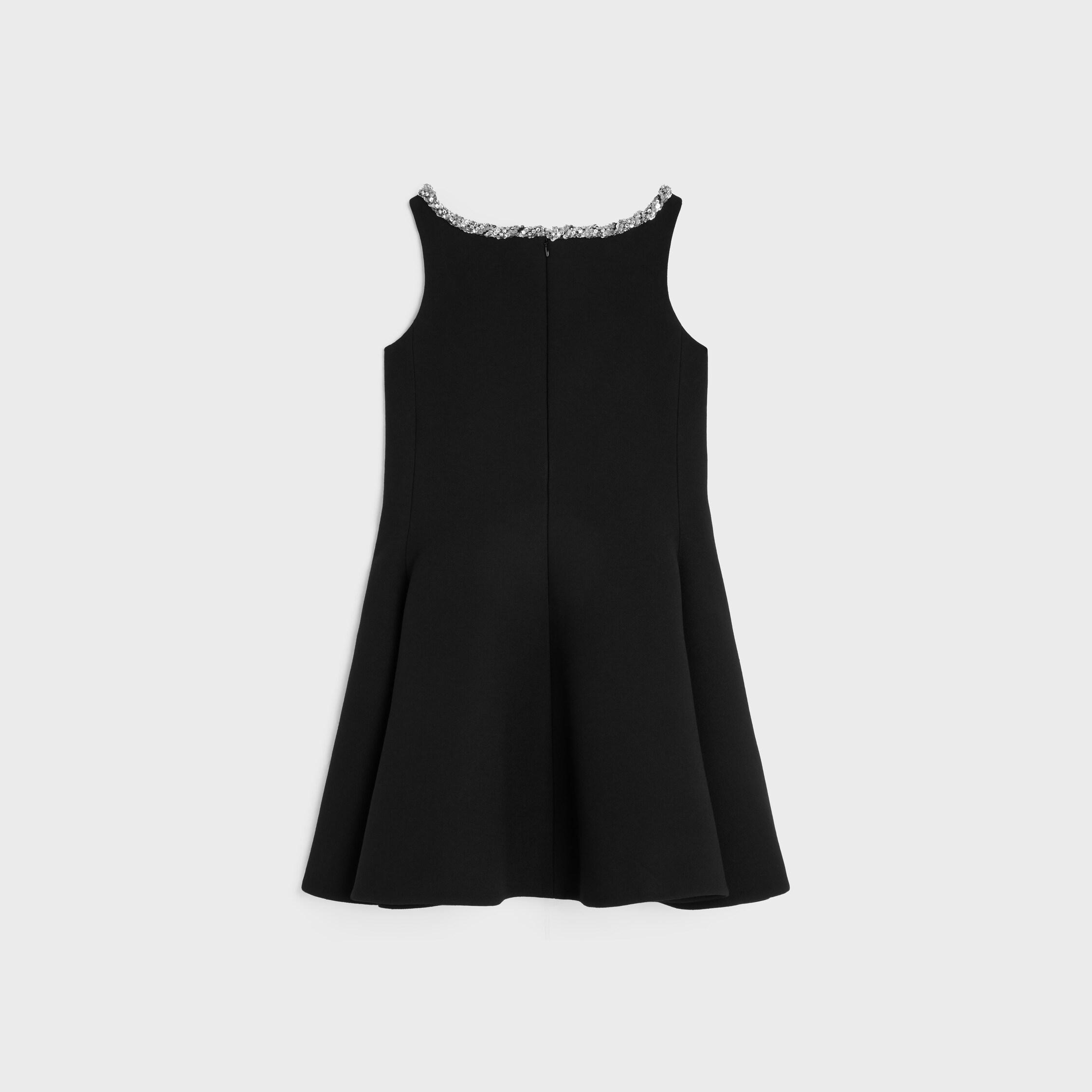 robe brodée IN en crépe de laine double