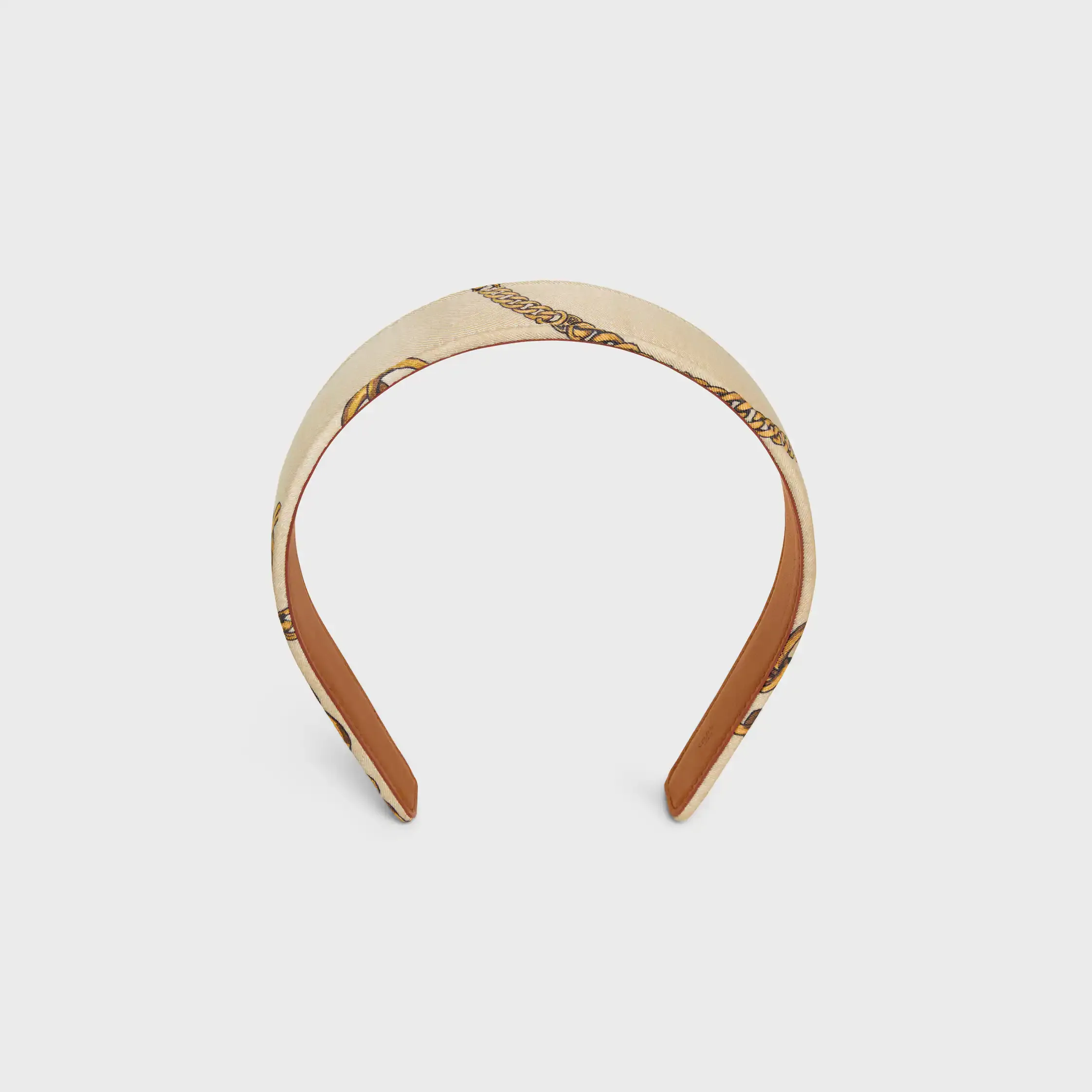 Bandeau Celine en soie et cuir de veau