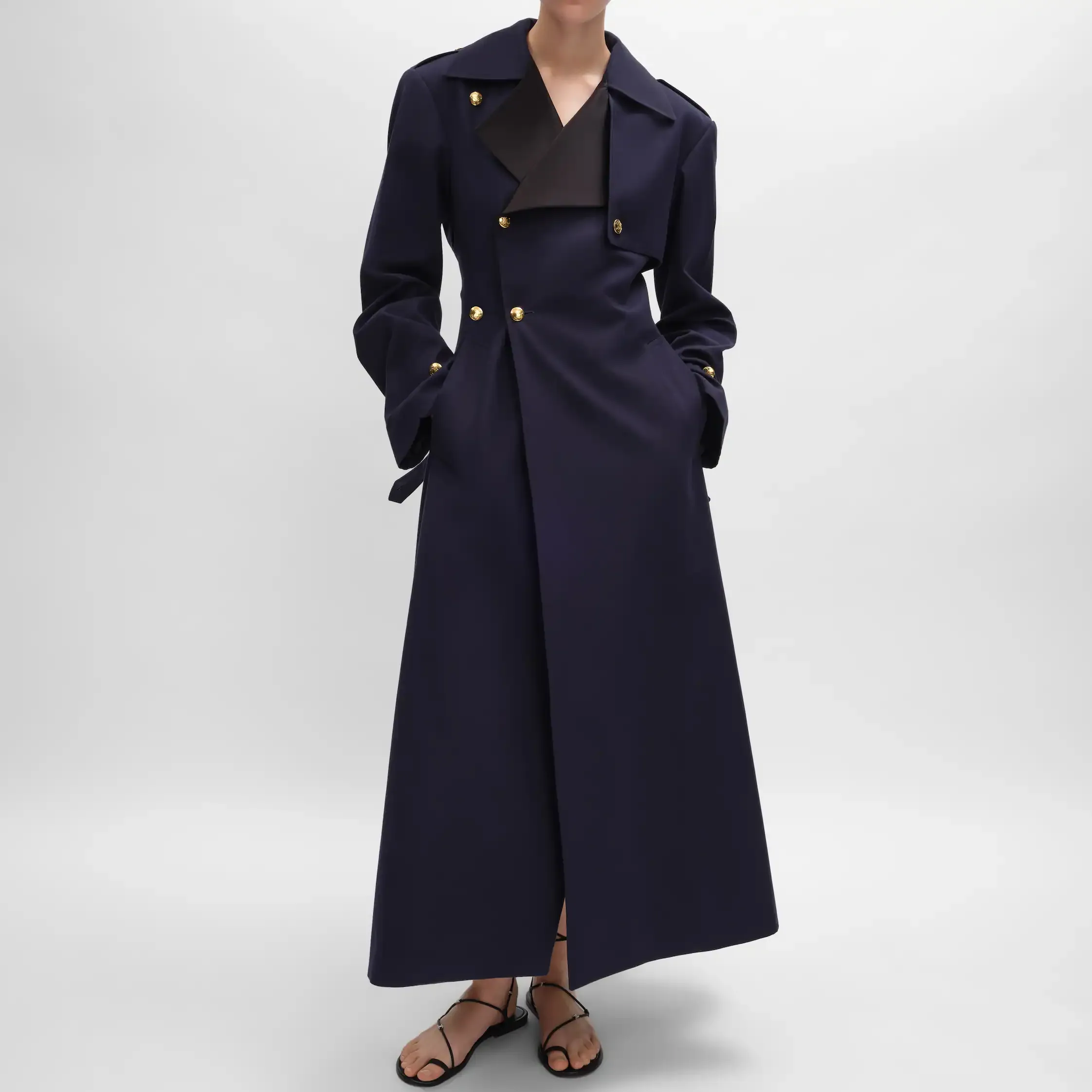 Trench coat homme en gabardine de coton et laine