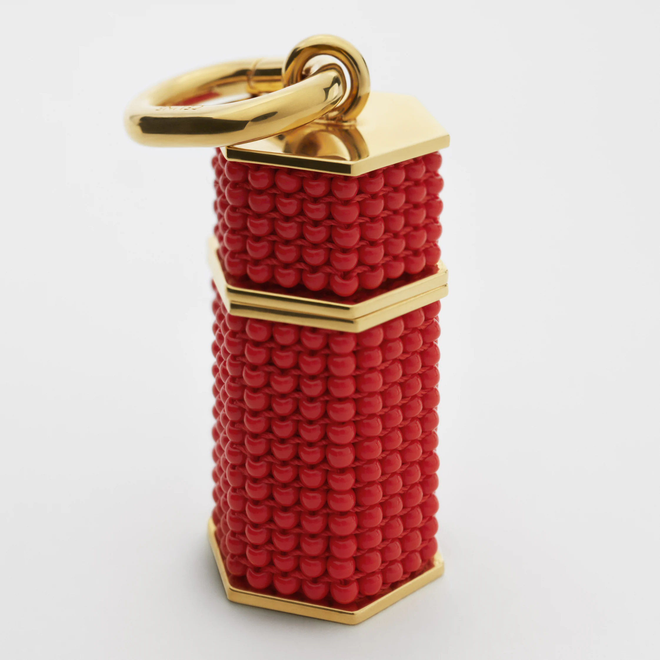 Boîte à breloques Celine en perles et laiton avec finition or