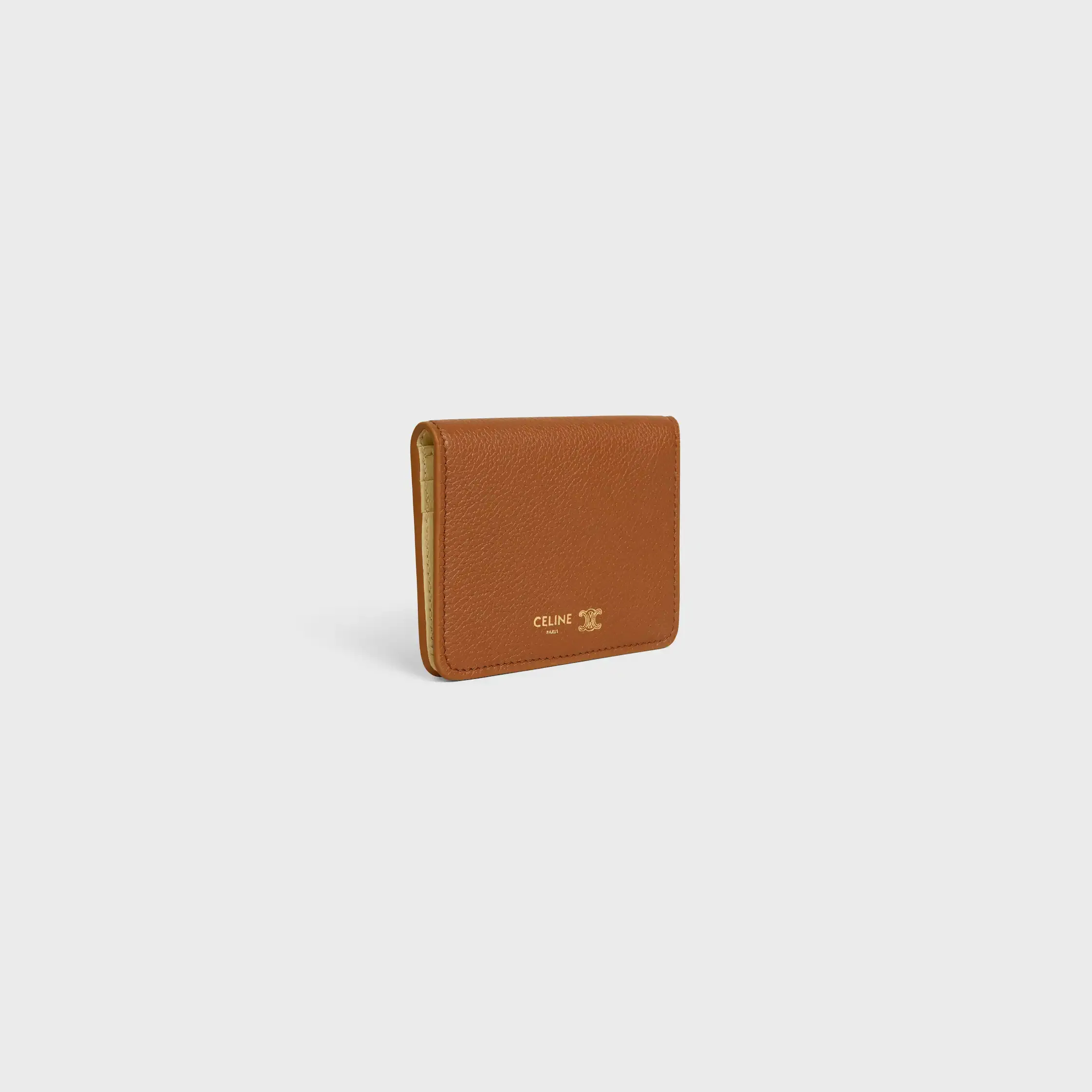 PORTÉE À CARTES BI-FOLD TRIOMPHE STAMP EN VEAU GRANULÉ SOUPLE