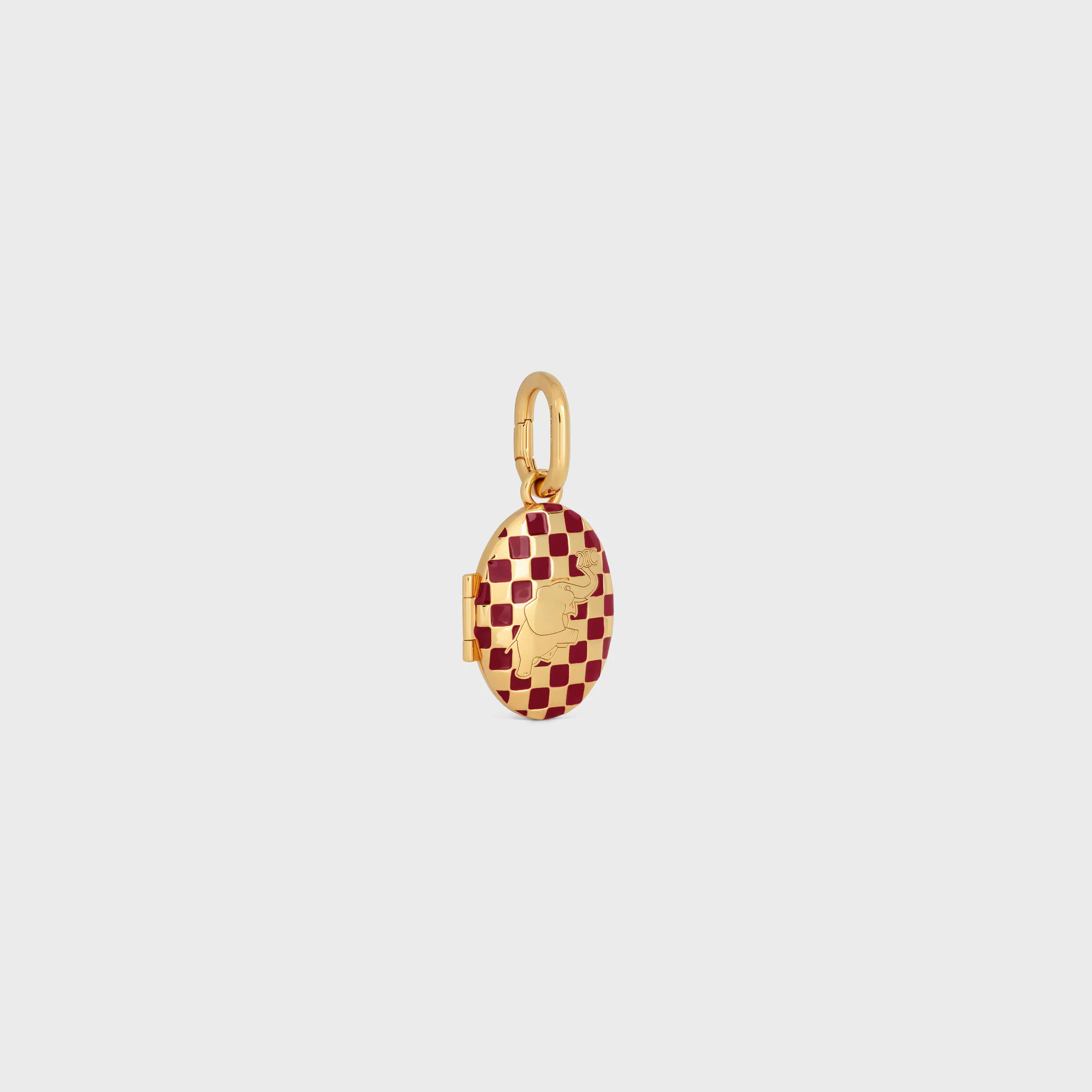 CHARM PENDENTIF ÉLÉPHANT EN LAiton FINI OR, ÉMAIL ET ACIER, ENSEMBLE