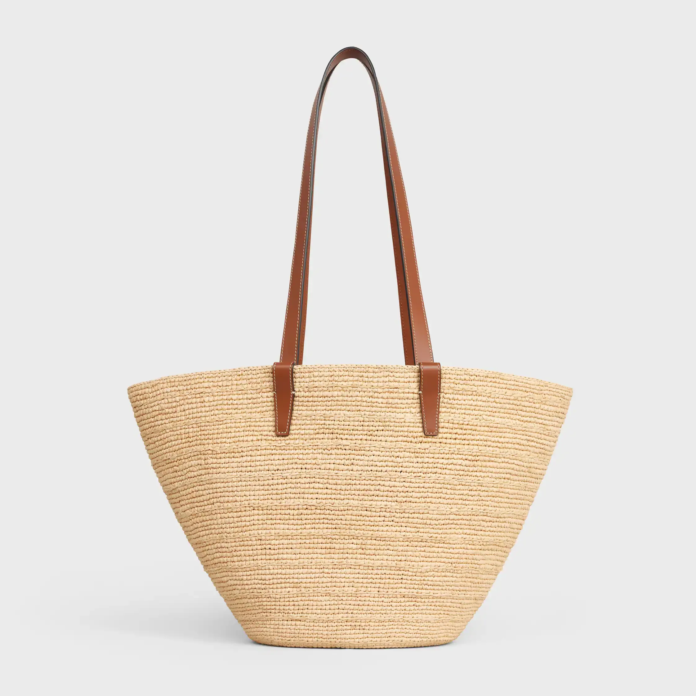 MEDIUM SOUPLE CELINE CLASSIC PANIER EN Raphia ET EN VEAU