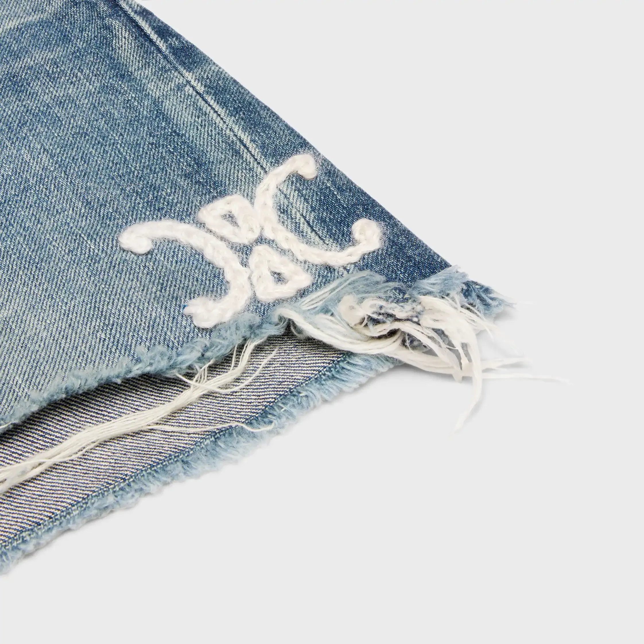 shorts skate en denim lavage ciel électrique