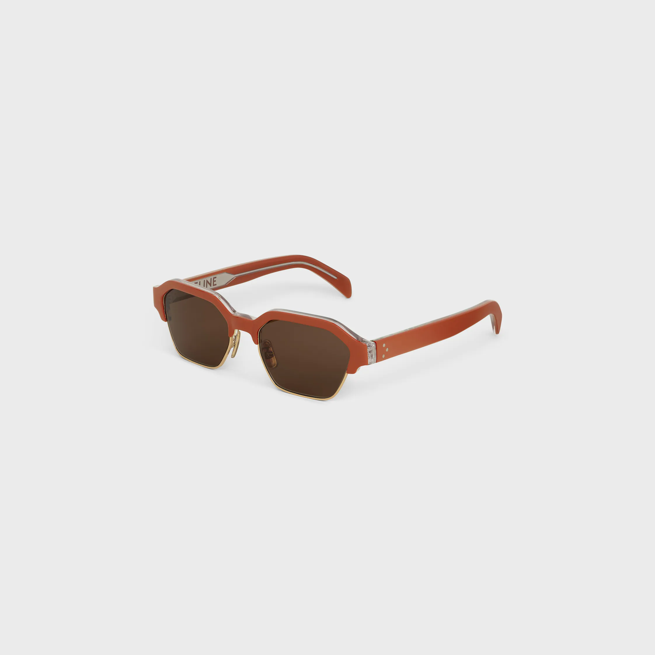 Lunettes de soleil 63 à monture noire en acétate et métal