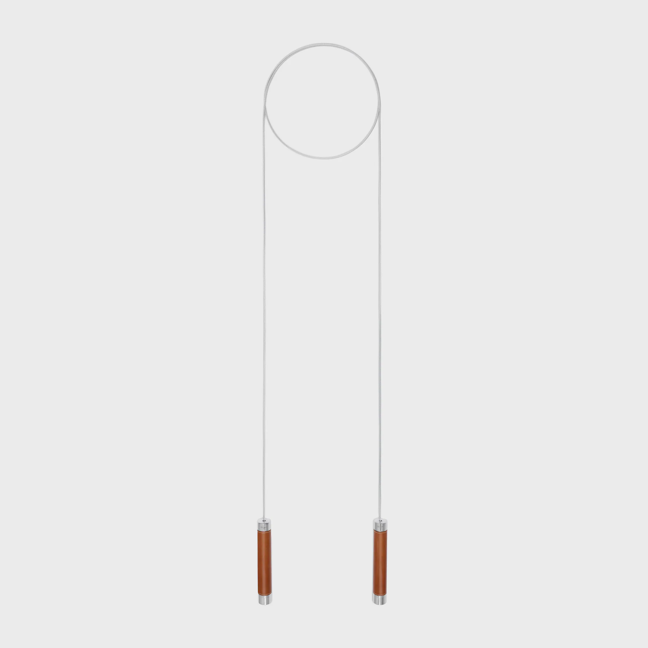 CORDE À SAUTER EN ALUMINIUM ET CUIR DE VEAU