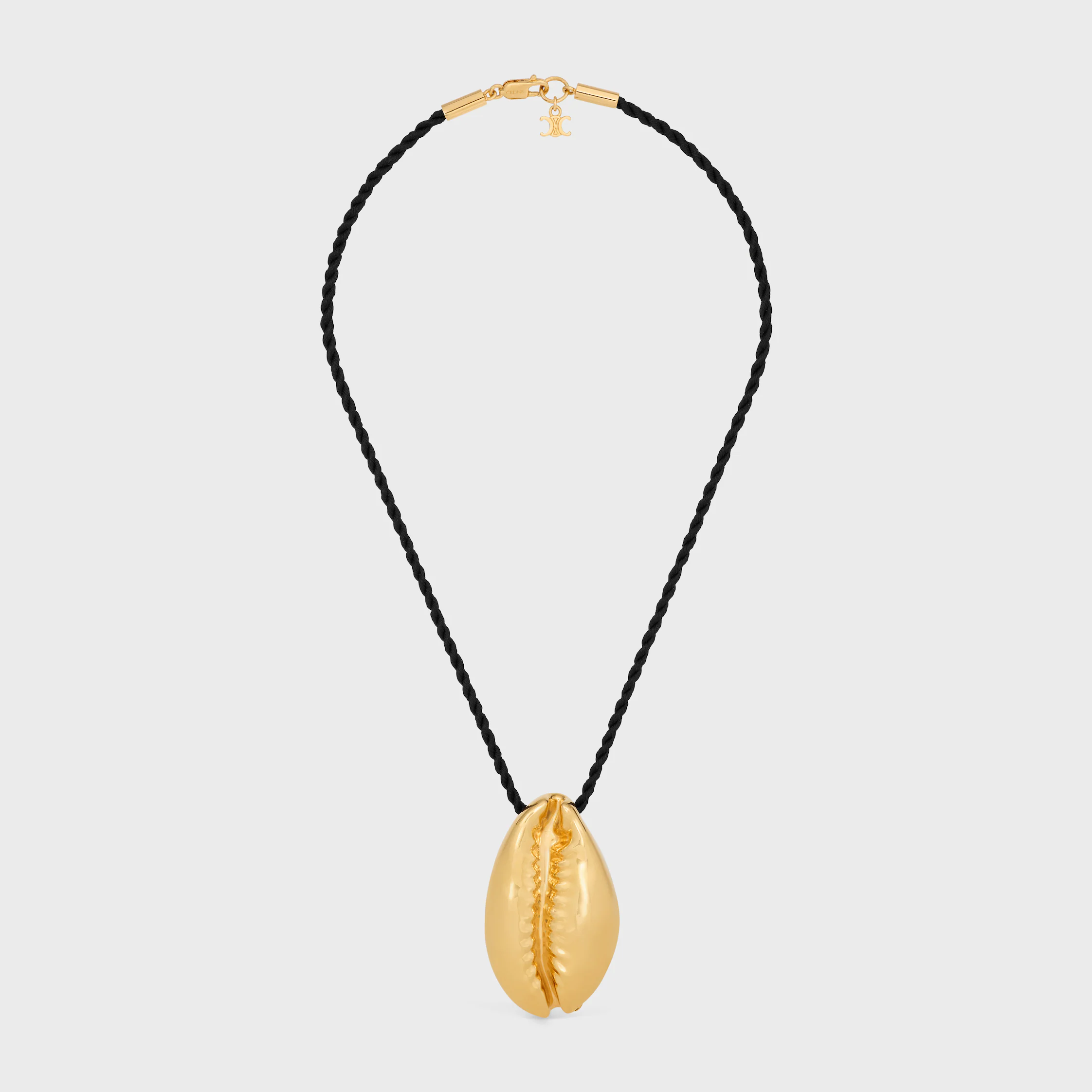 Collier Celine Défilé en laiton avec finition or et soie