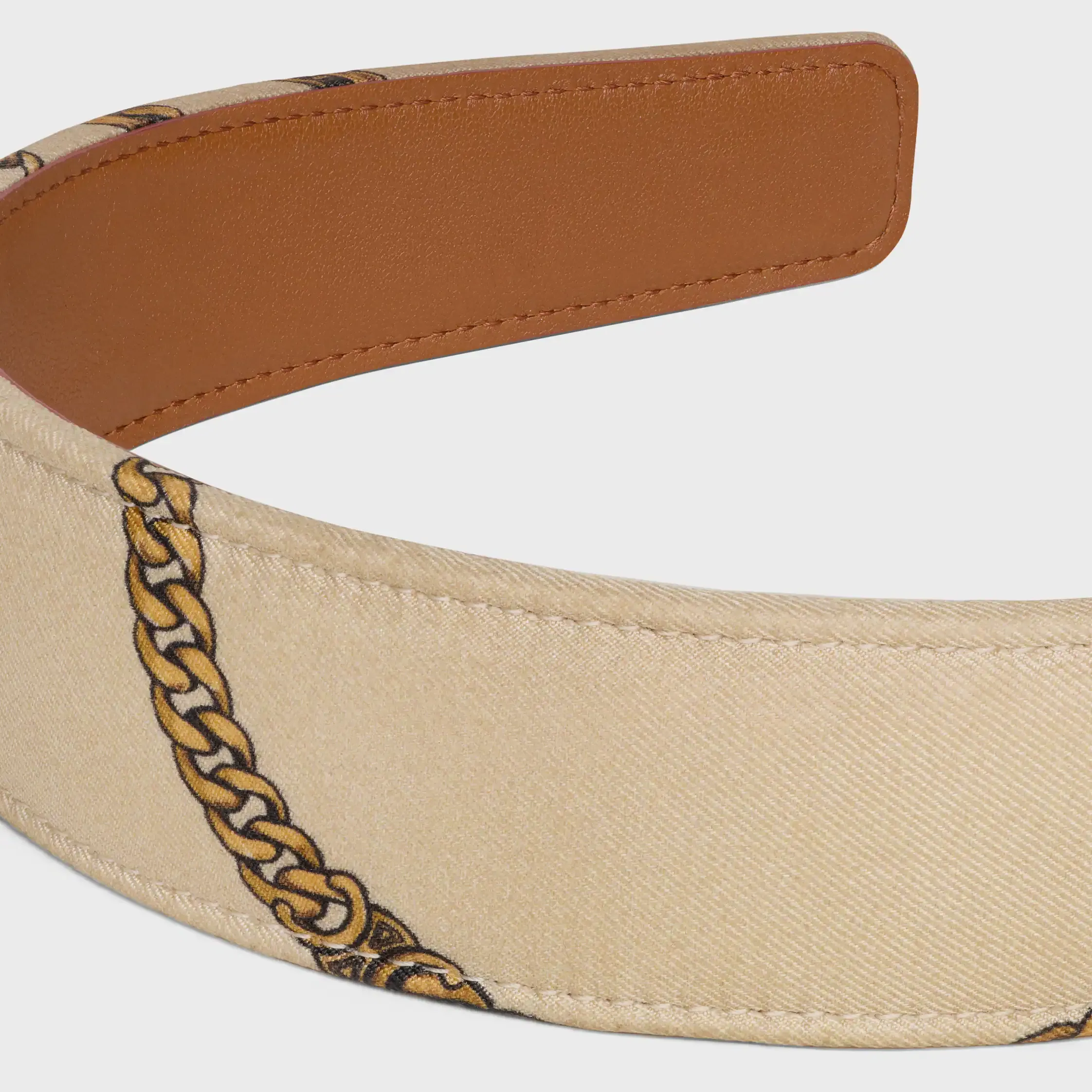 Bandeau Celine en soie et cuir de veau