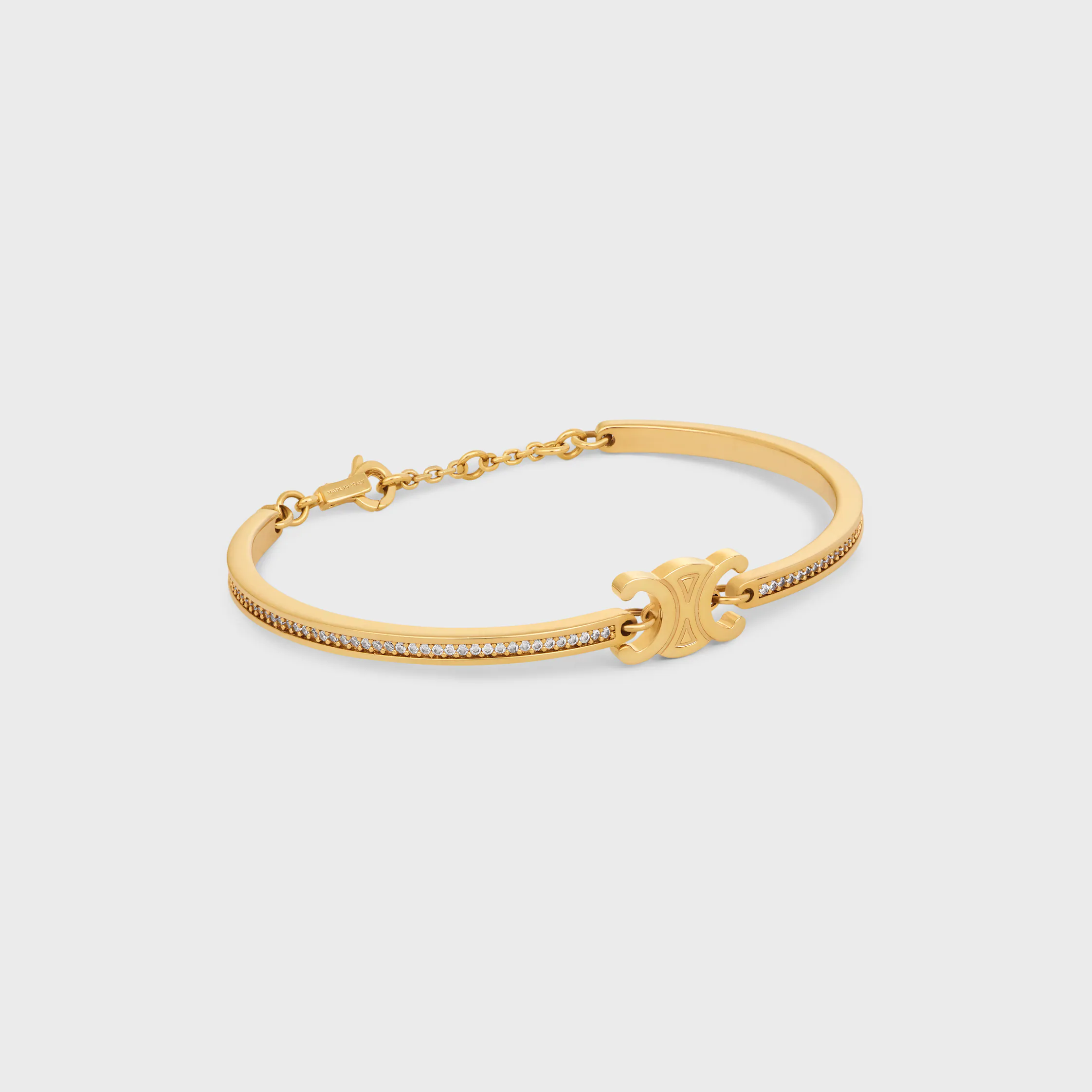 Bracelet articulé Triomphe Strass et laiton finition or