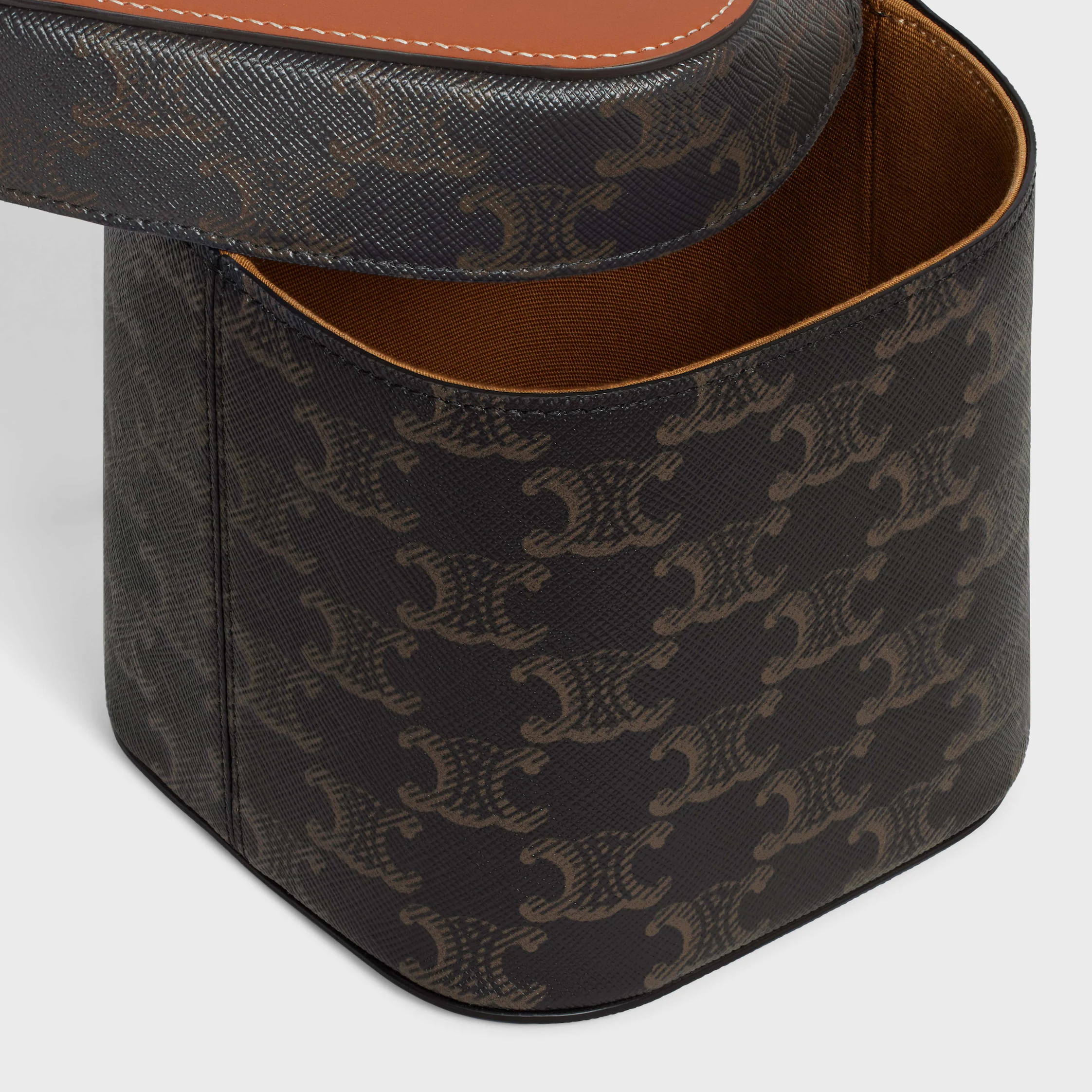 Petit coffret en toile Triomphe et cuir de veau