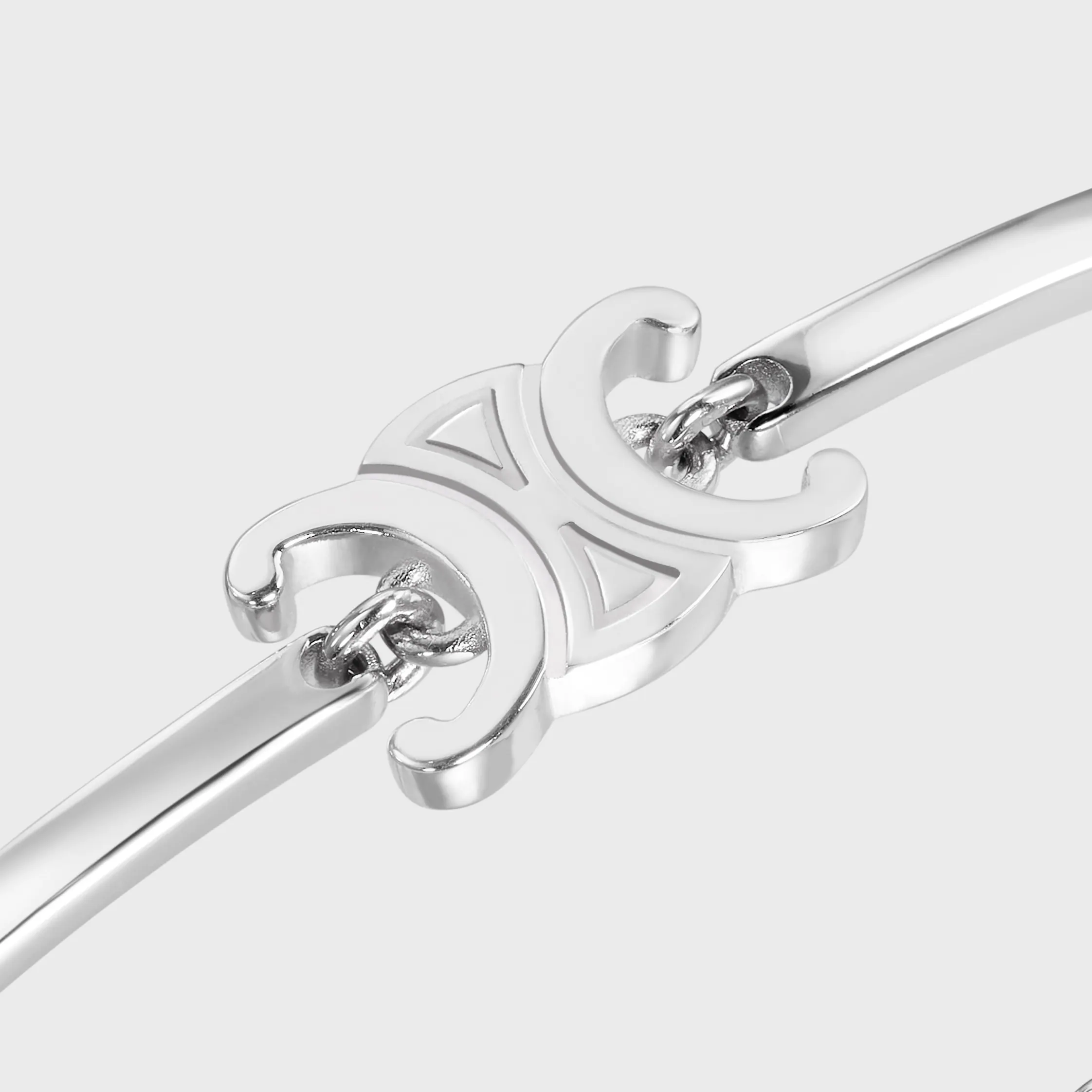 Bracelet articulé Triomphe en laiton avec finition rhodiée