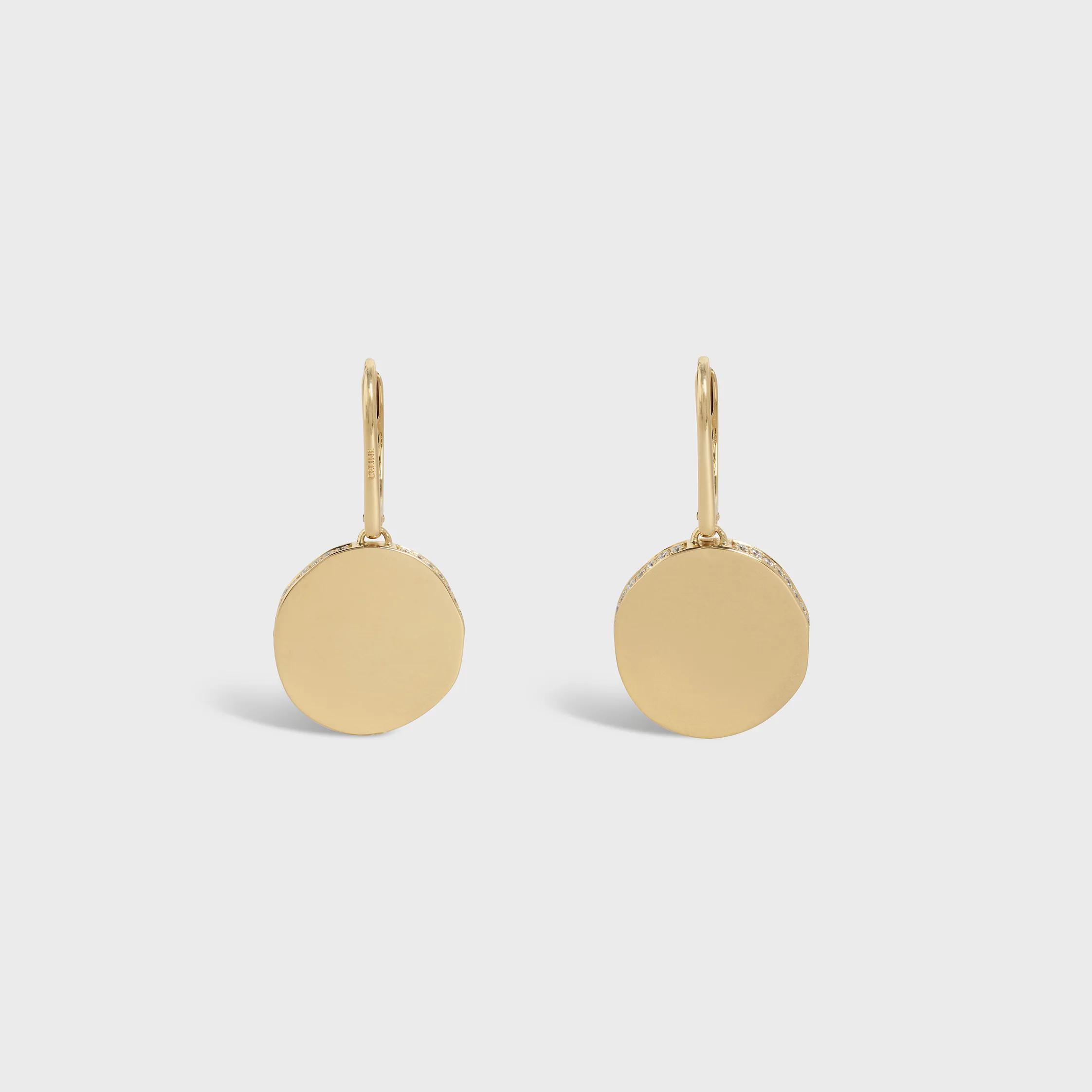 Boucles d'oreilles Médaille Celine en or jaune et diamants