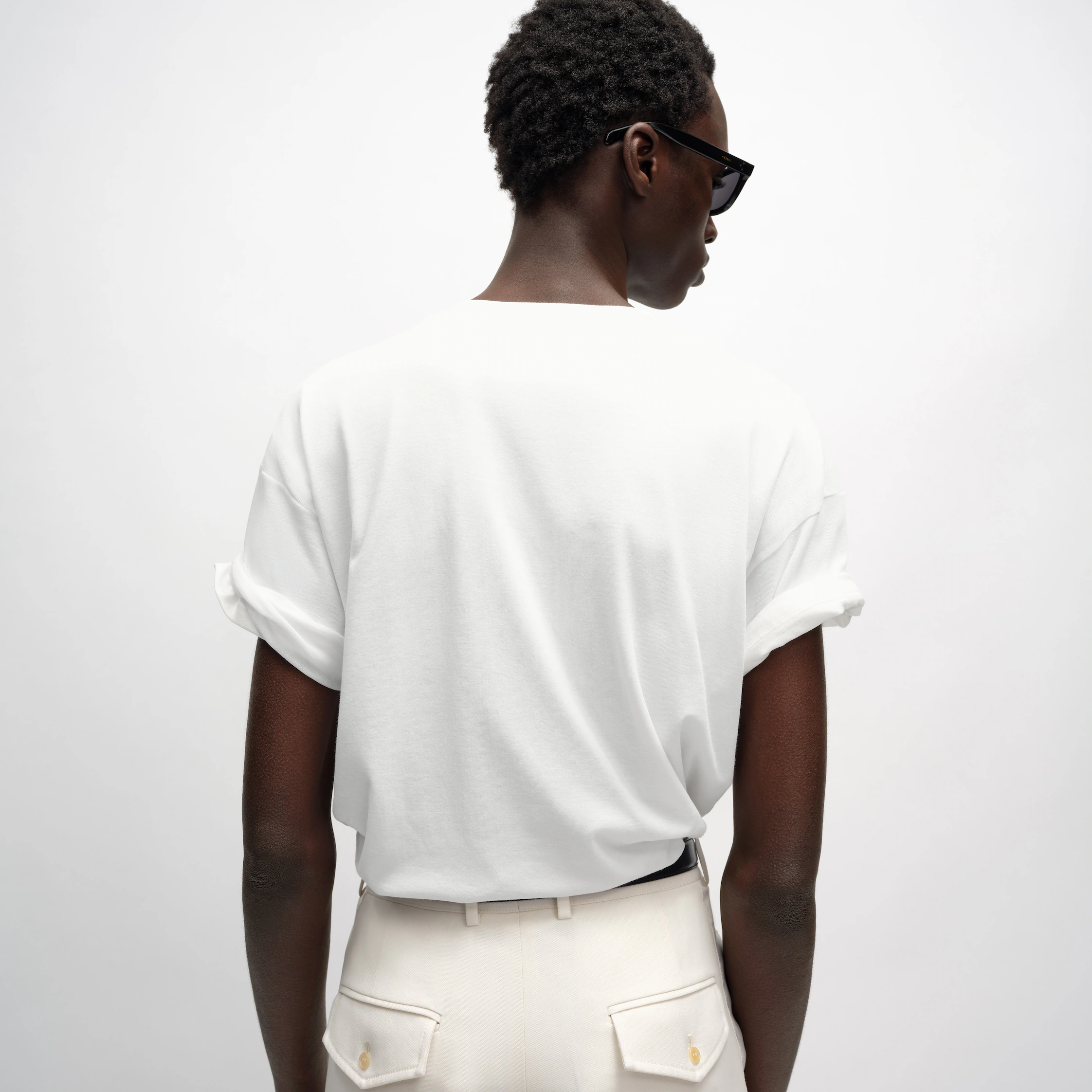 t-shirt à double couche en jersey de coton fin