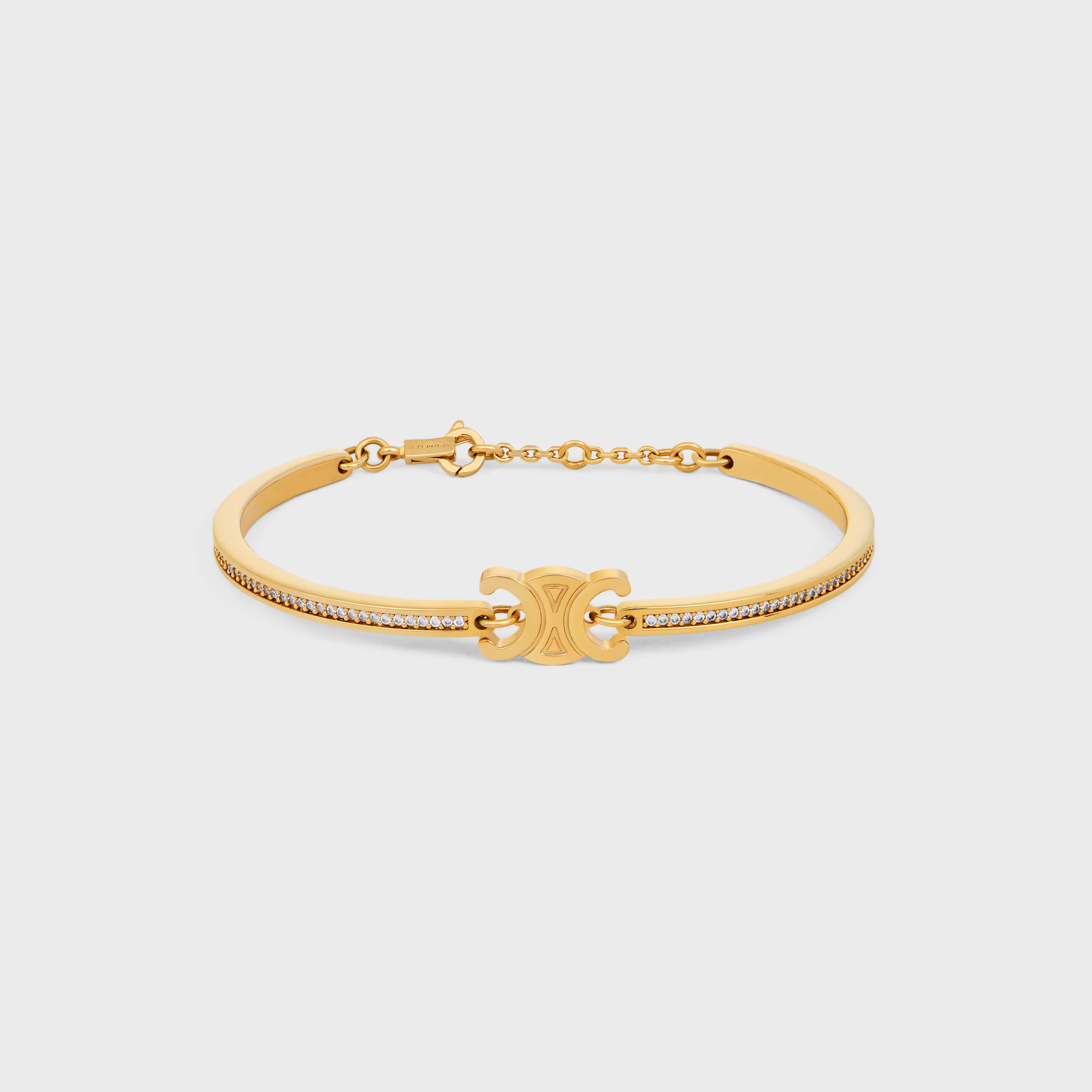 Bracelet articulé Triomphe Strass et laiton finition or