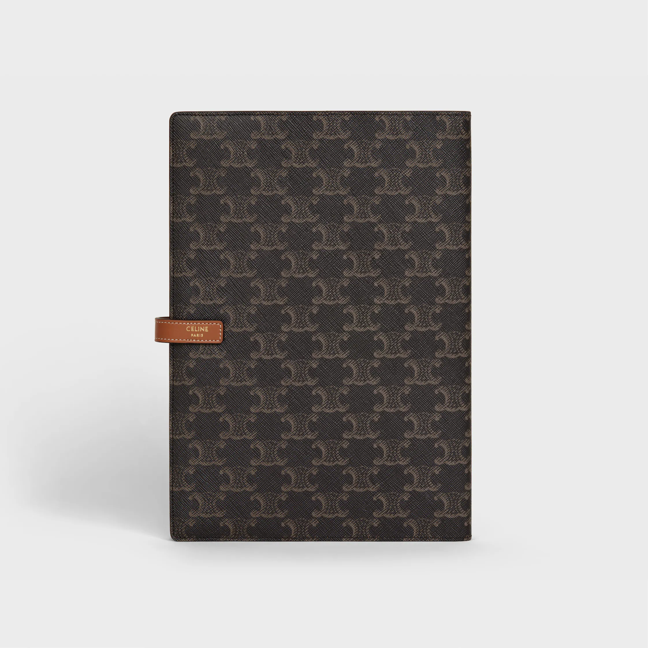 Housse de cahier grande en toile Triomphe et cuir de veau