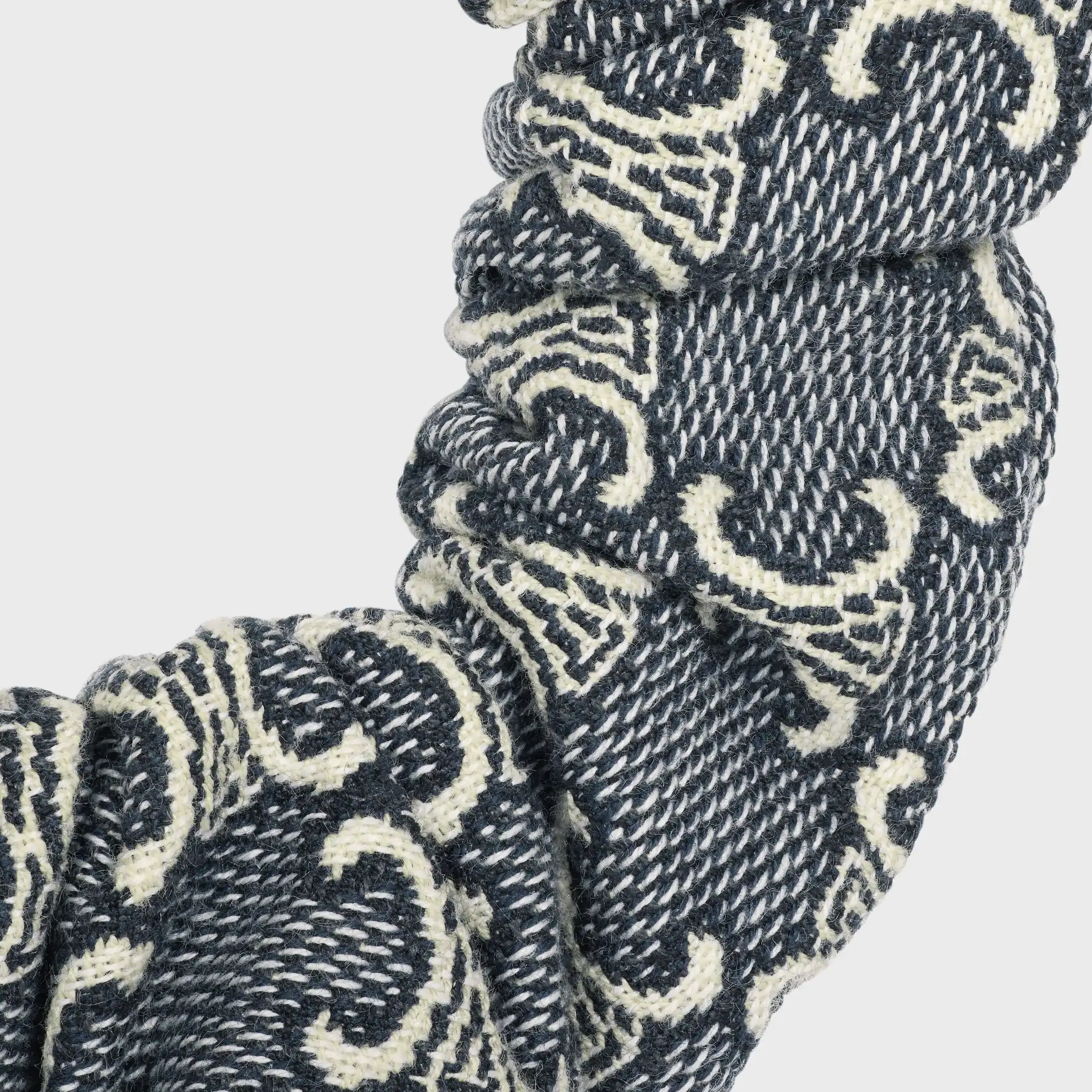 Cordon élastique Celine Jacquard Triomphe en coton, polyester, polyamide et laiton avec finition or