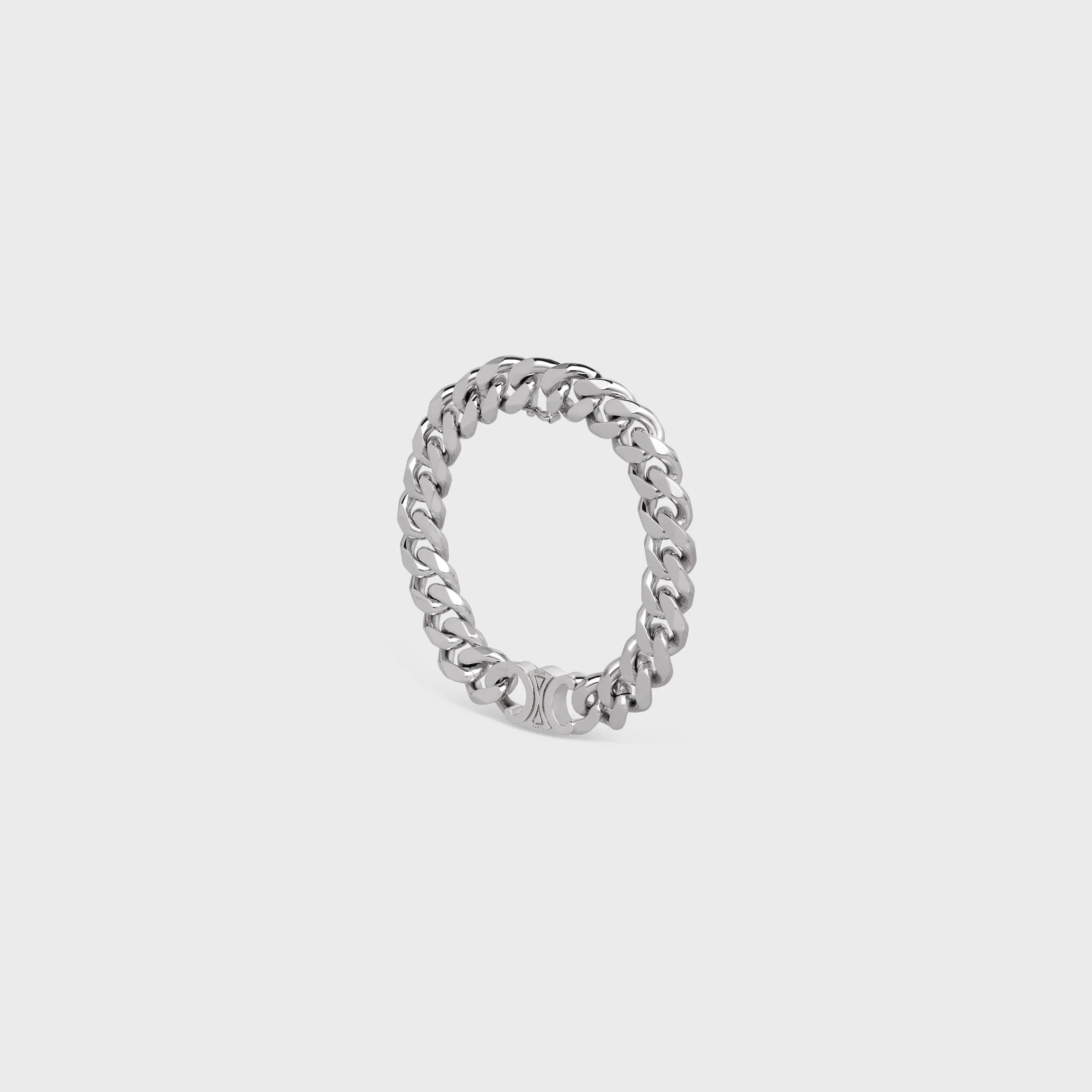Bracelet Gourmette Triomphe en laiton avec finition rhodiée