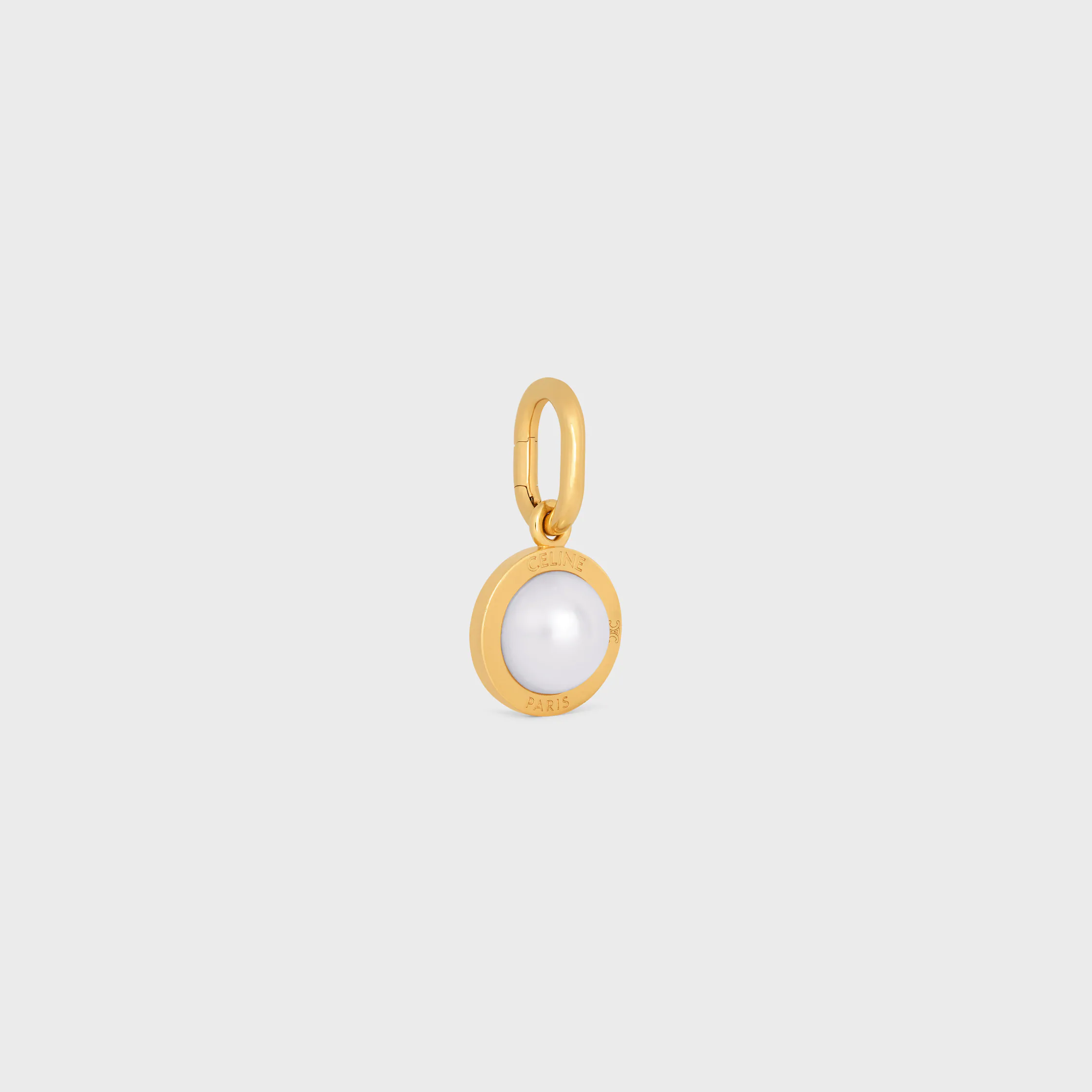 CHARM PERLE EN RÉSINE PERLE ET LAiton FINI OR