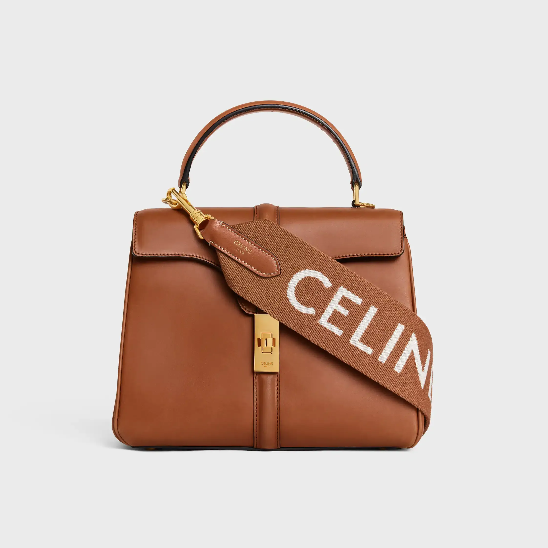 Longue bandoulière en laine avec jacquard Celine avec finition or