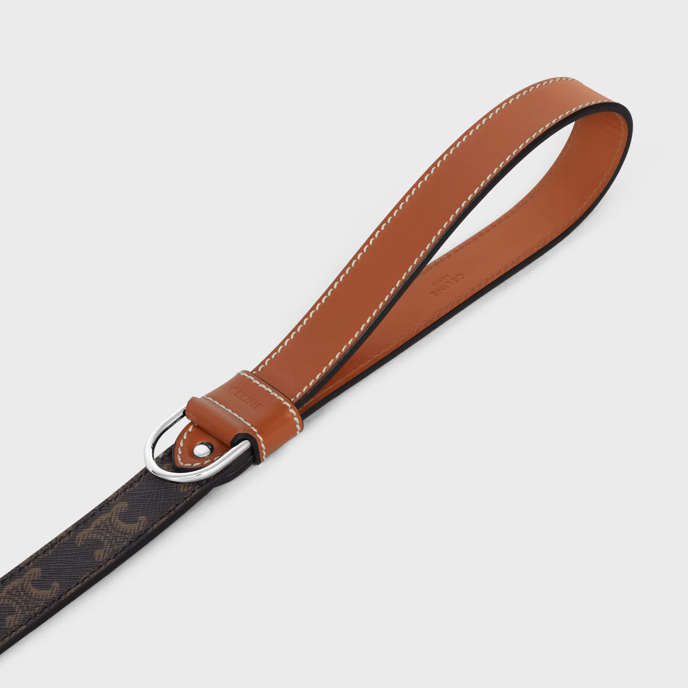 Laisse large pour chien en toile Triomphe et cuir de veau