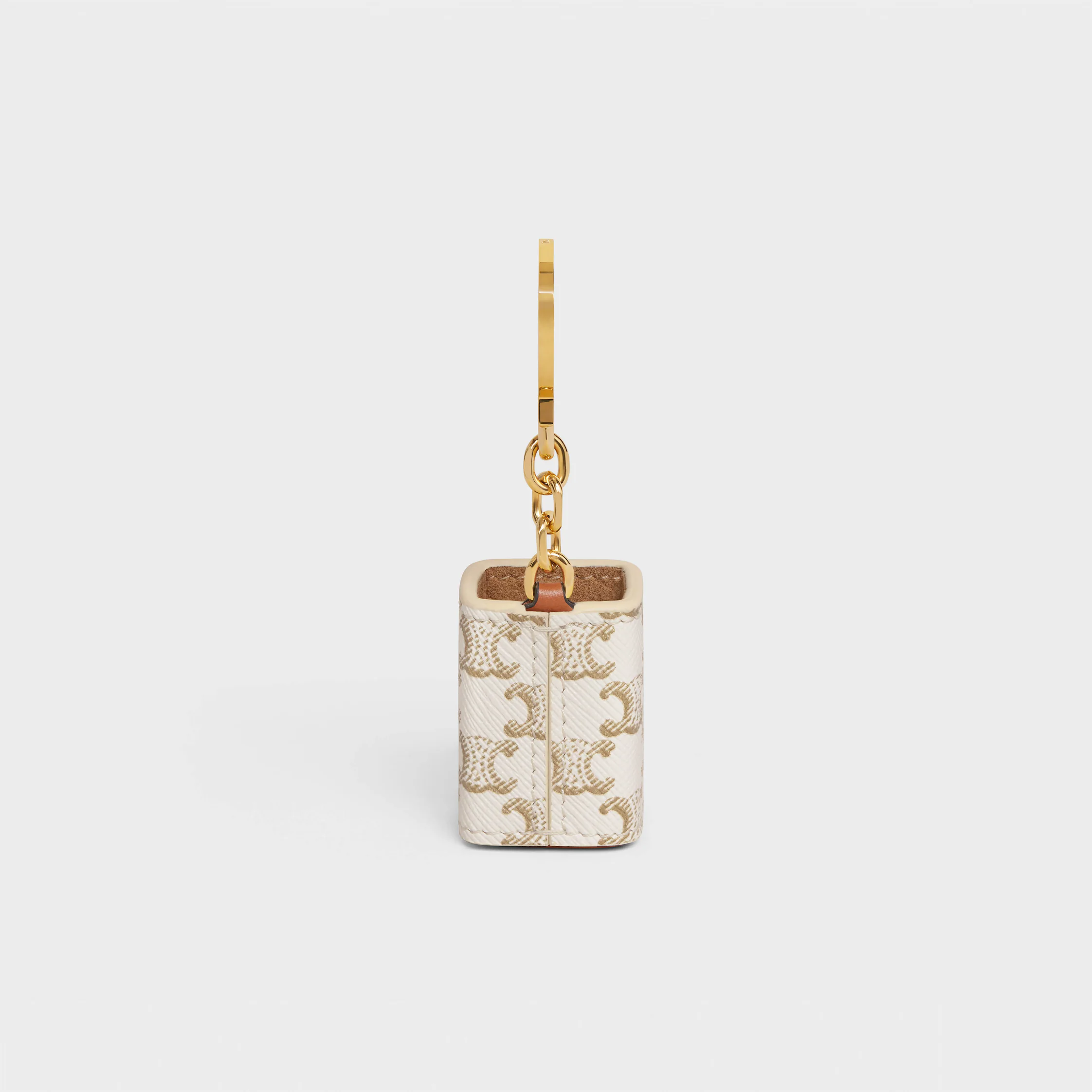 Miniature Porte-parfum Charm en toile Triomphe et cuir de veau