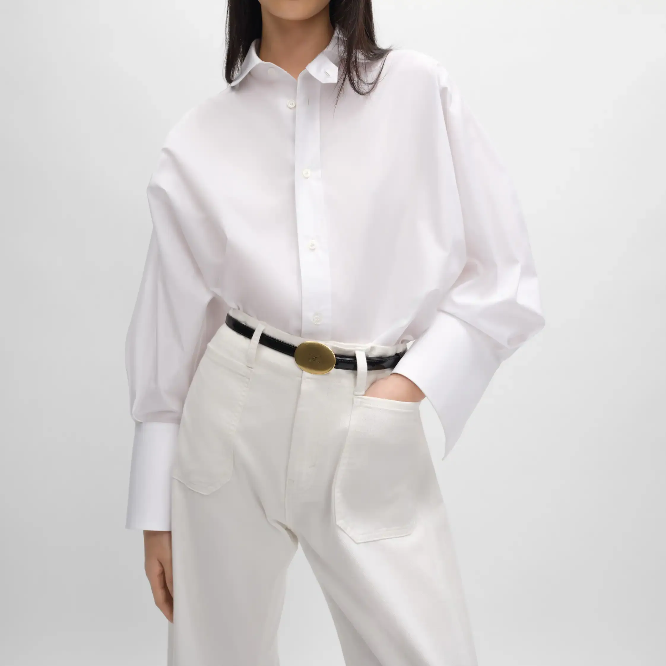 chemise oversize en popeline de coton