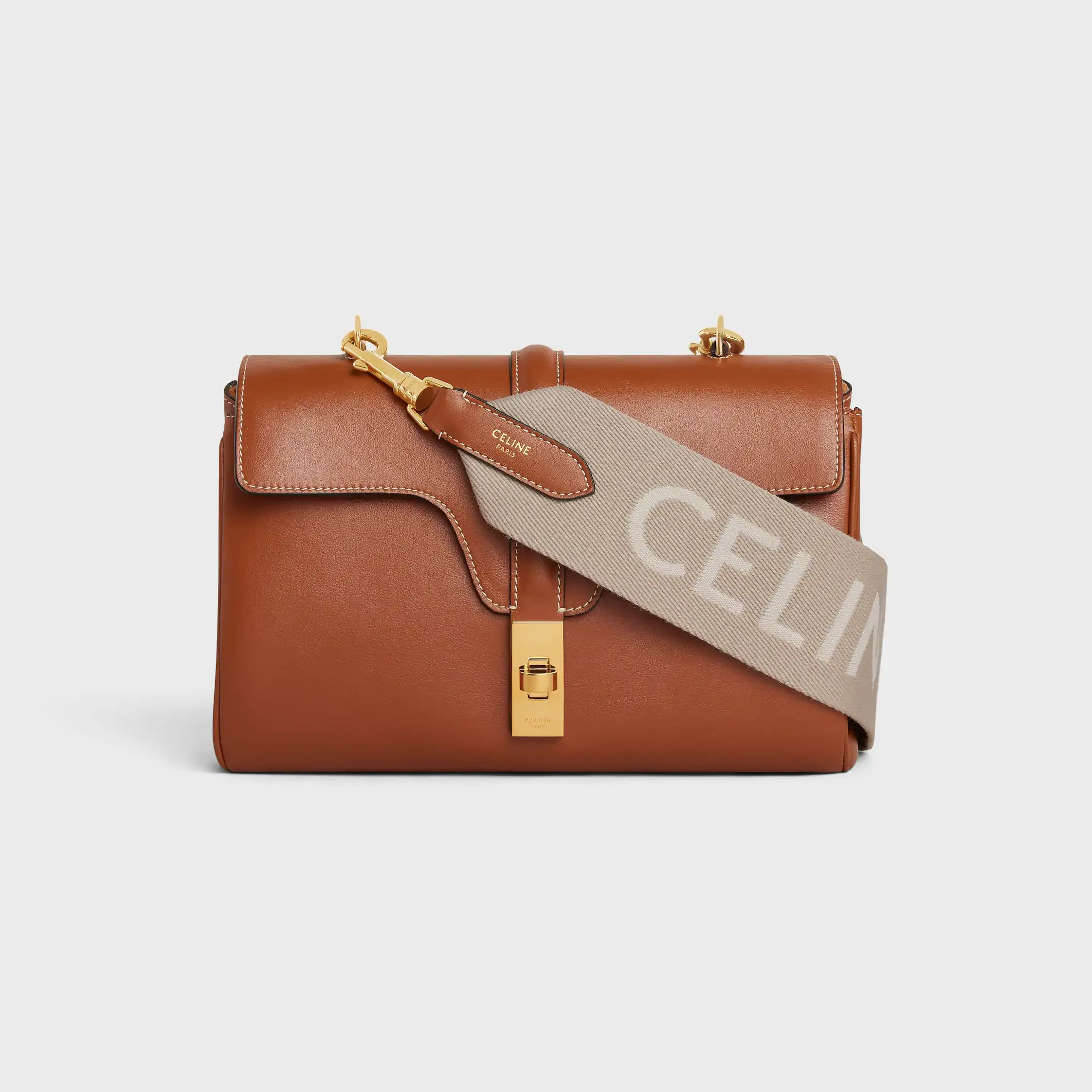 Longue bandoulière en laine avec jacquard Celine
