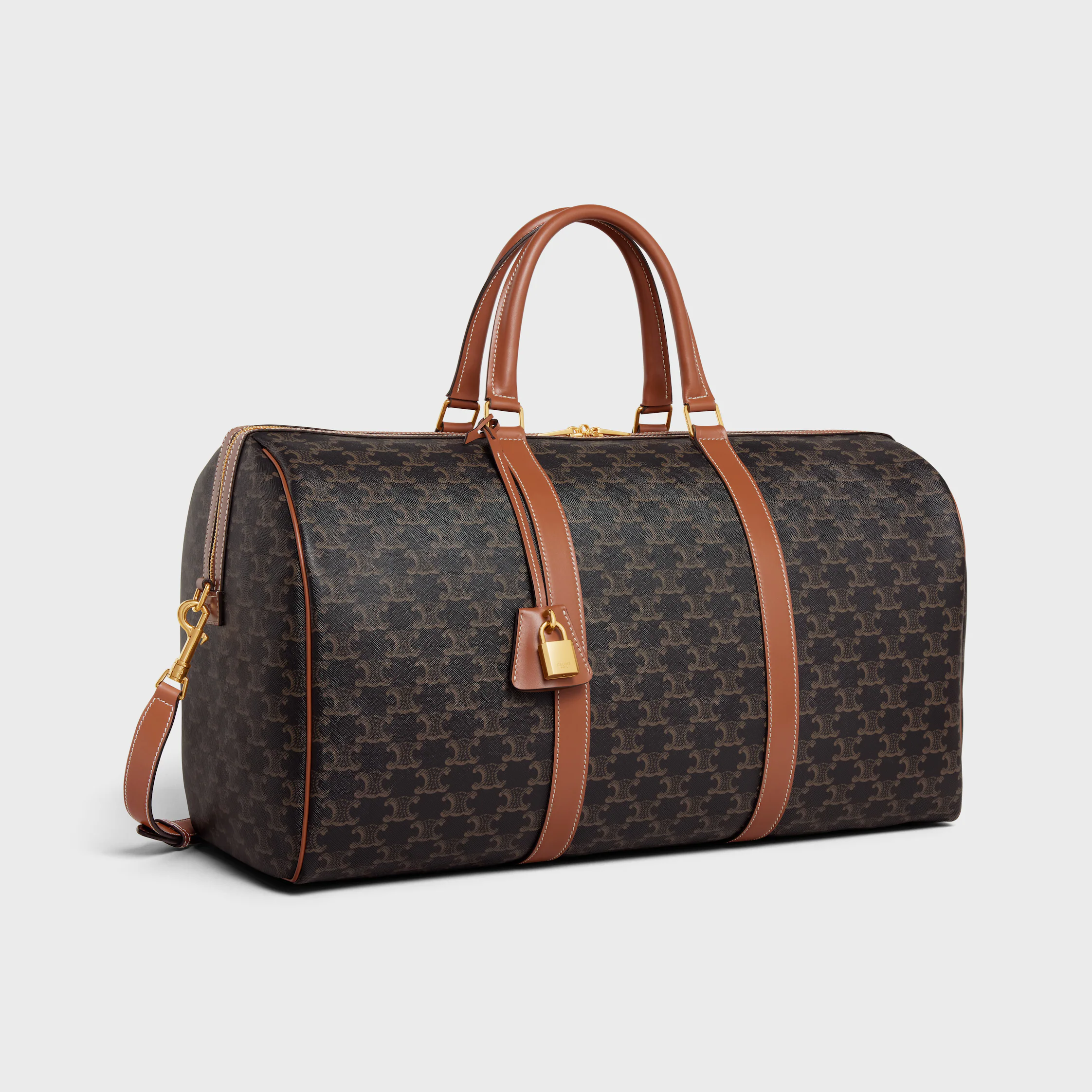 Grand sac à main IN Triomphe en toile et cuir de veau