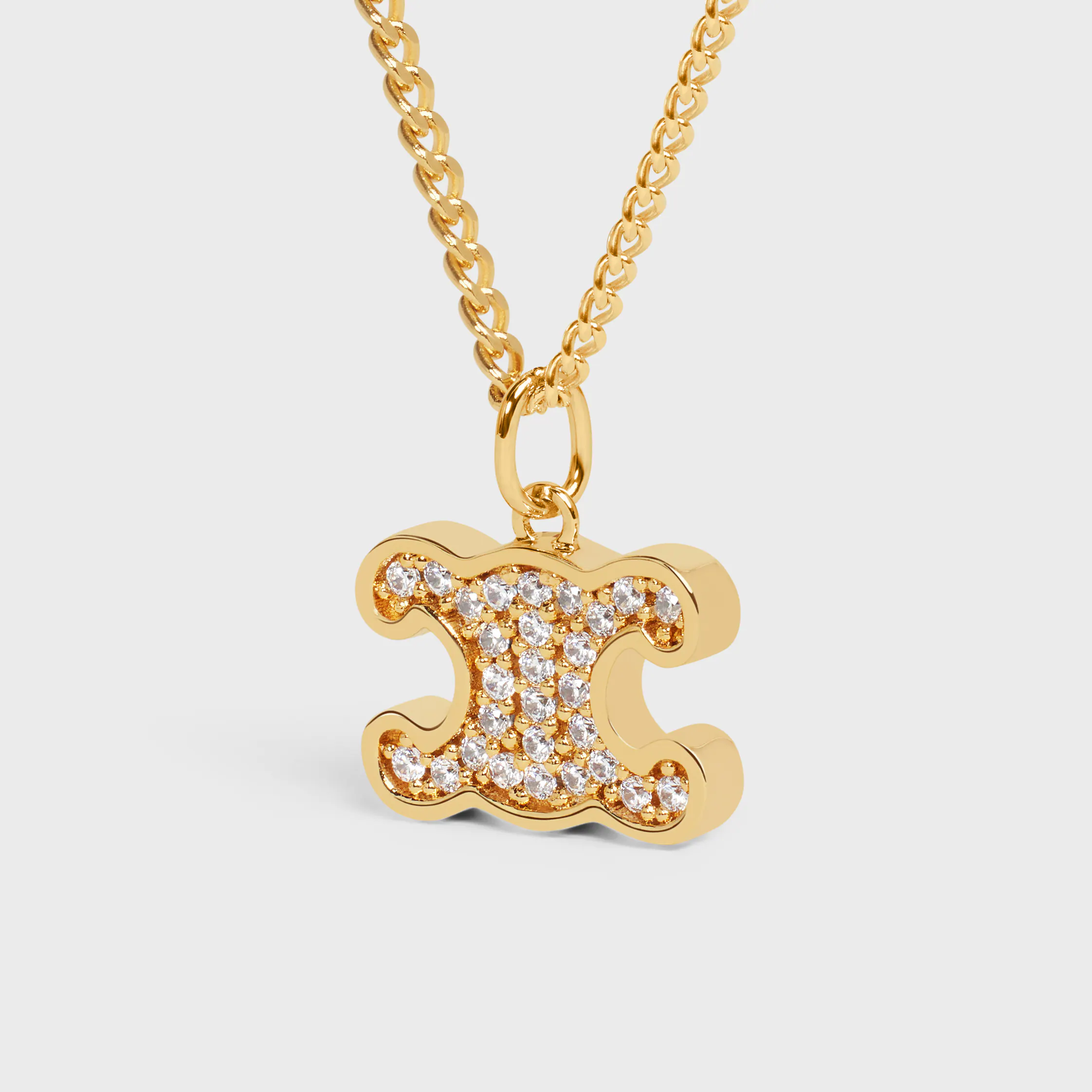 Collier Triomphe en laiton avec finition or et cristaux