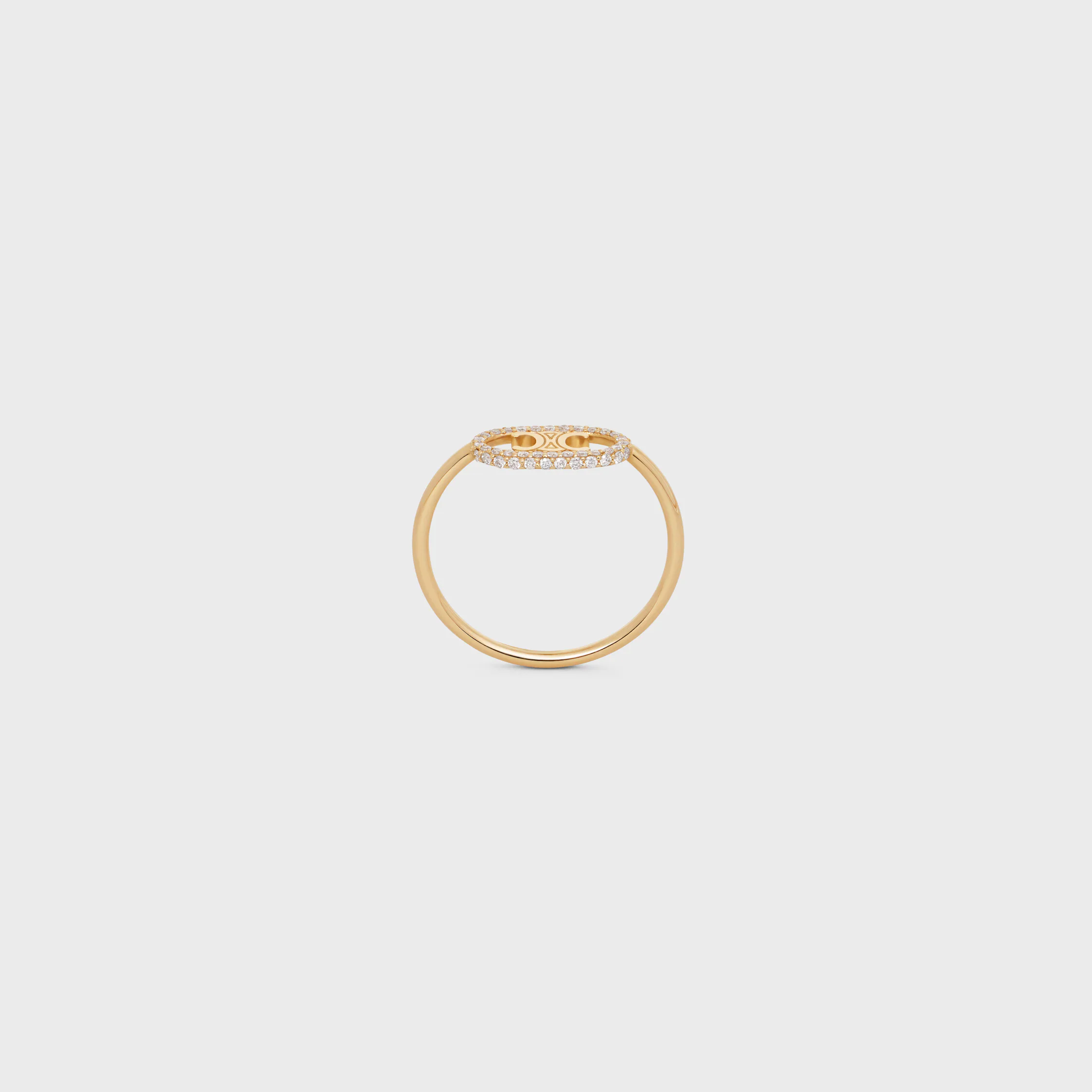 Maillon Triomphe Anneau en Or Jaune et Diamants