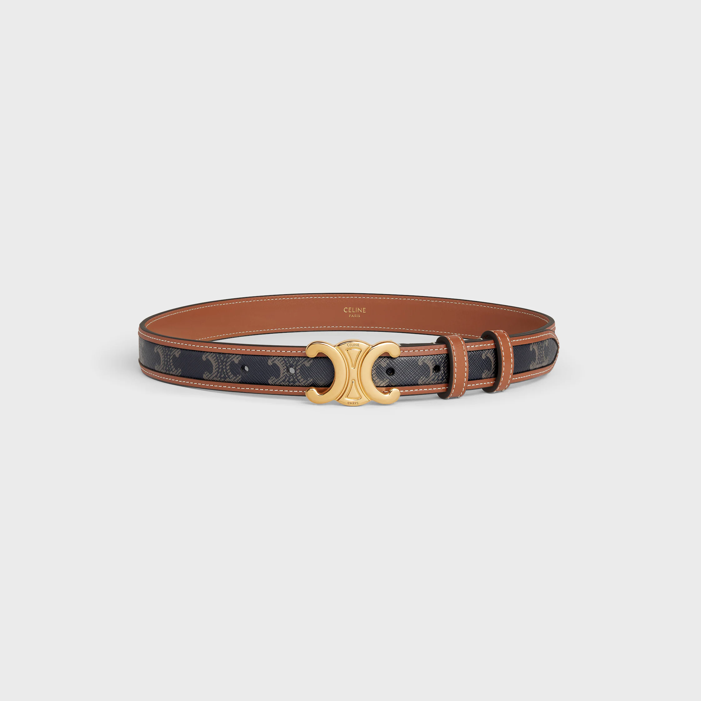 Ceinture Triomphe 25 mm Moyen en toile Triomphe et cuir de veau