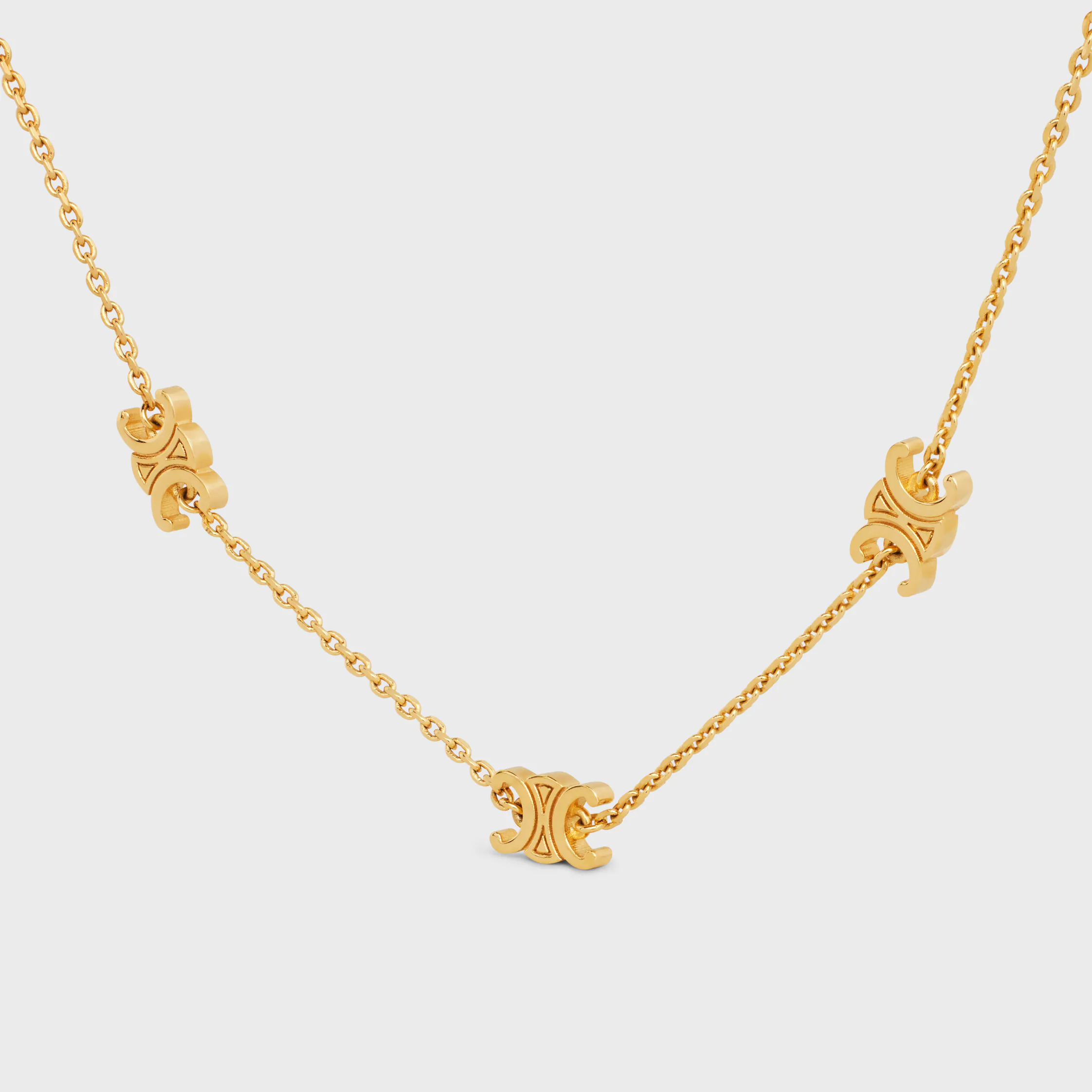 Collier Triomphe Mini Triomphe en laiton fini or