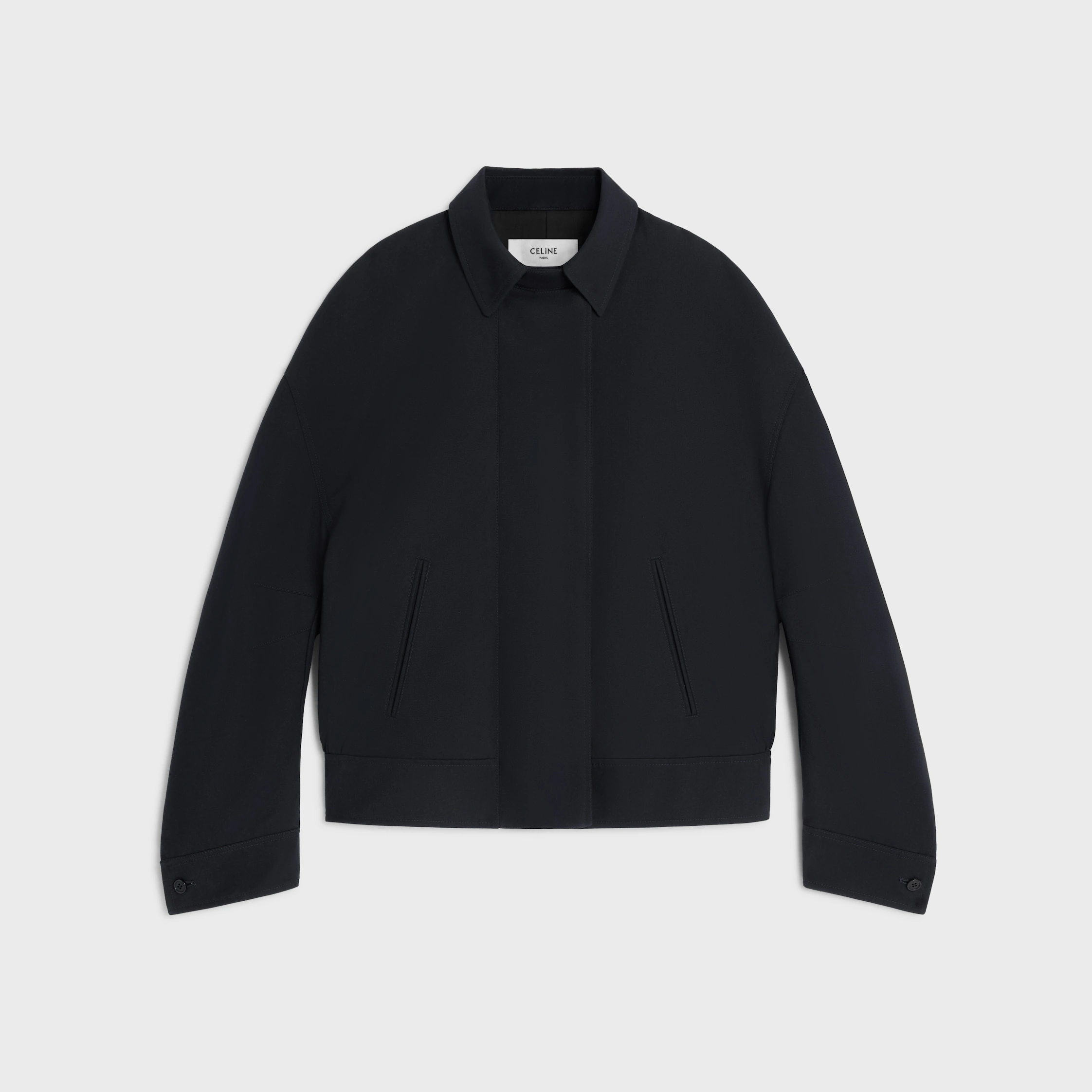 Veste en gabardine de laine et coton