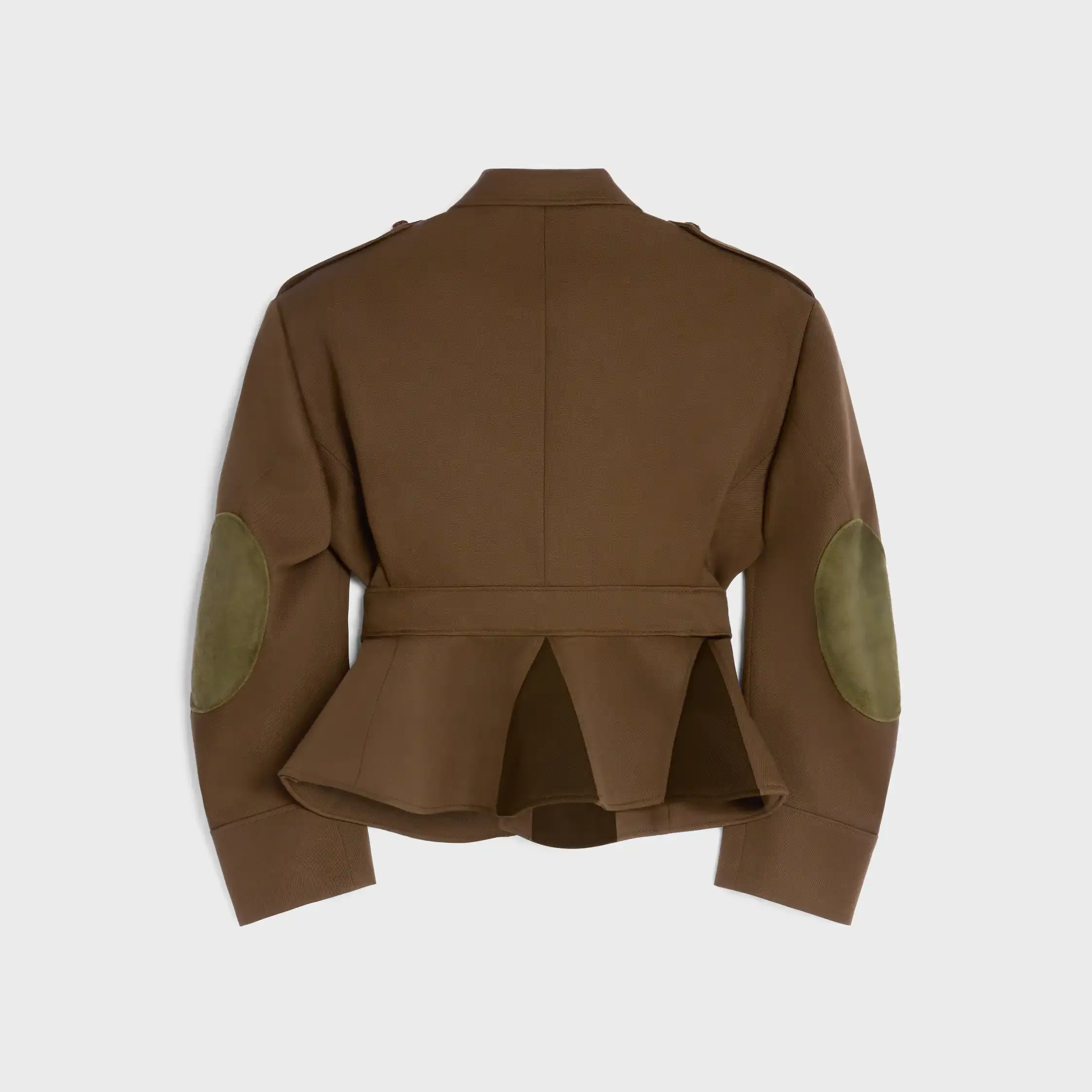 manteau peplum en laine en diagonale