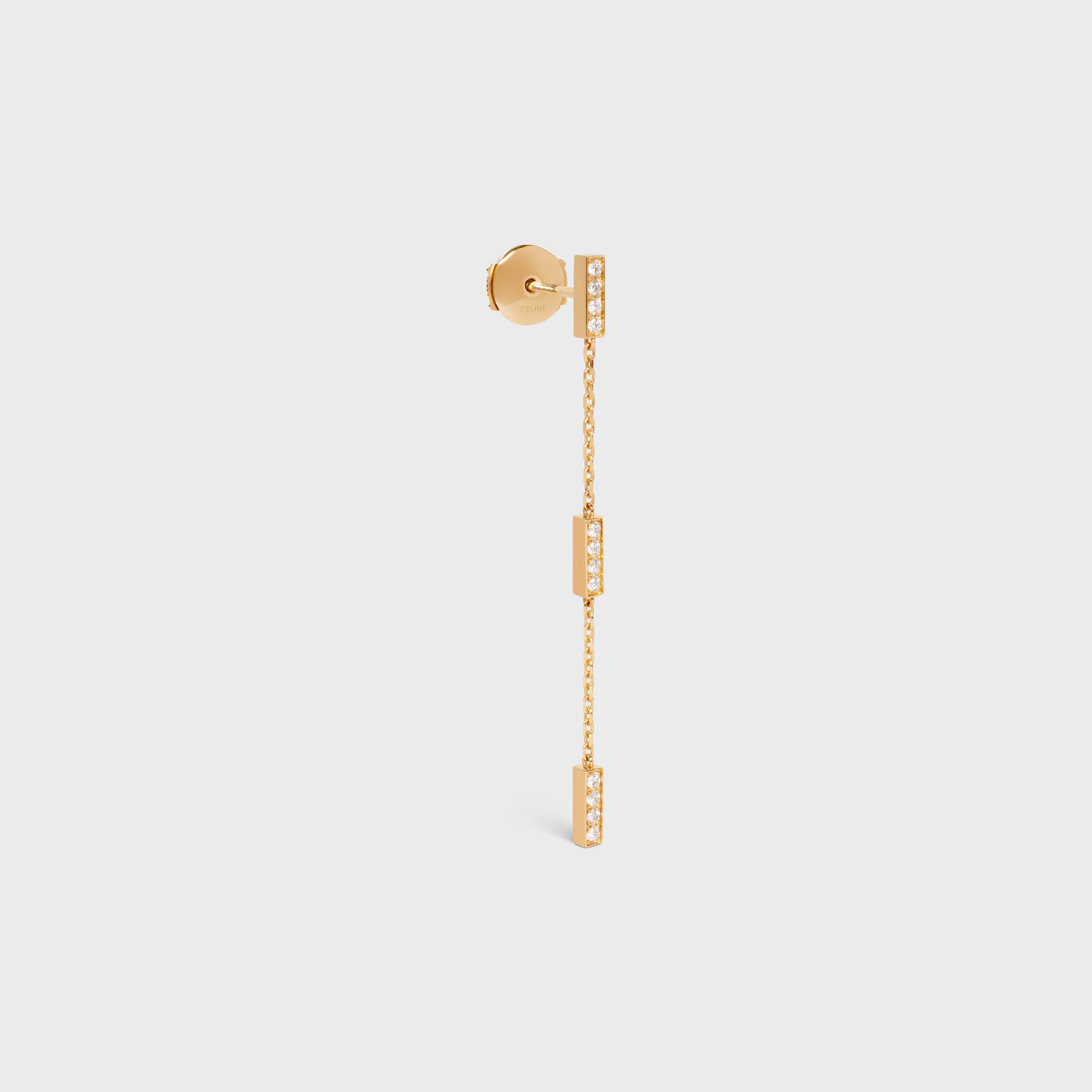 Boucle d'oreille triple Celine Line en or jaune et diamants