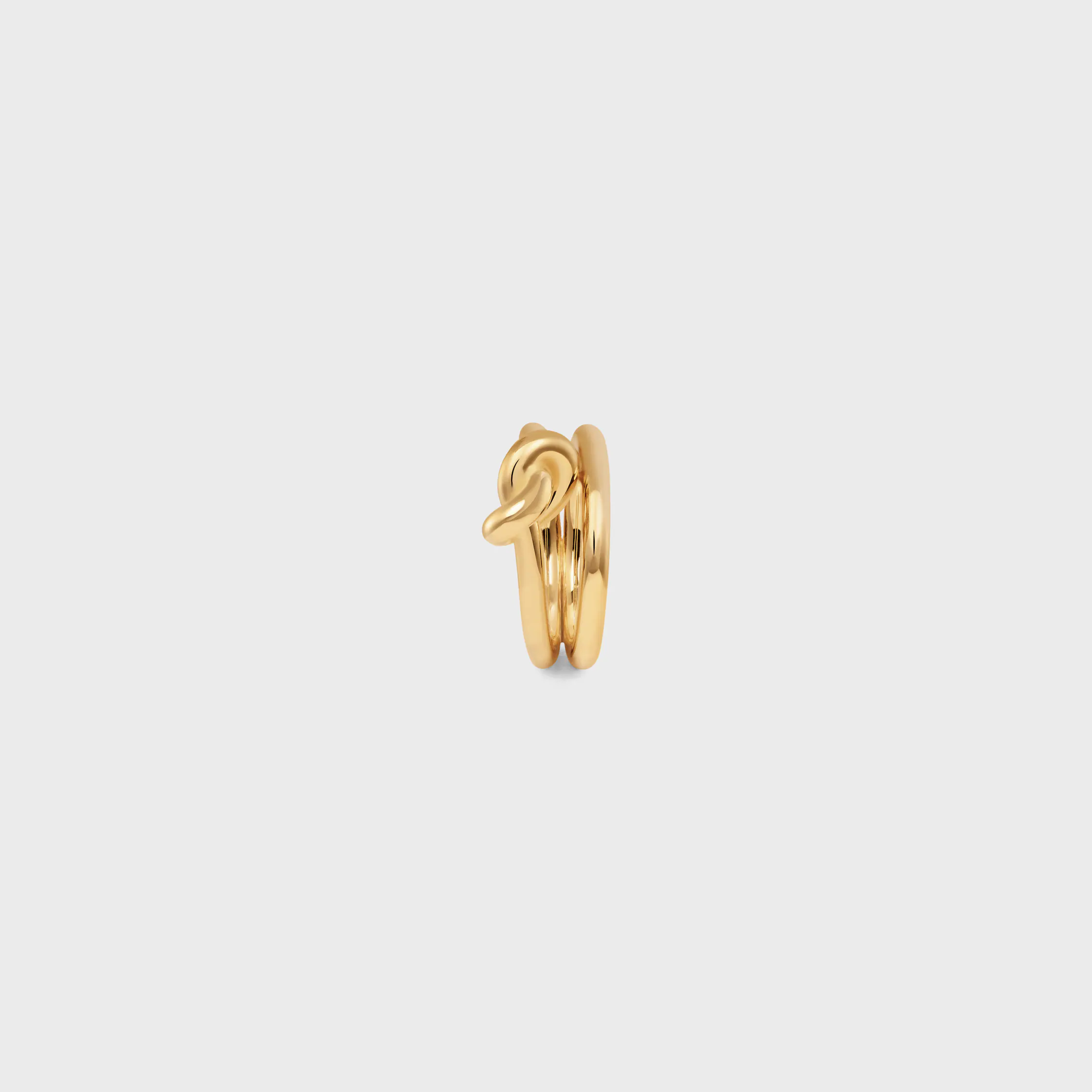 Knot Double Ring en laiton fini or